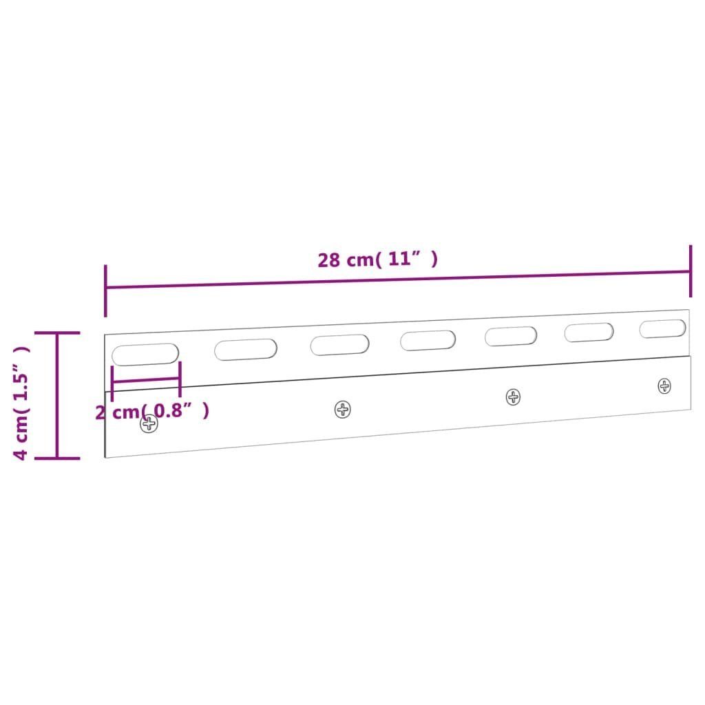 Edelstahl, furnicato Stk. 28 cm 4 Klemmleisten Silbern Vorhang