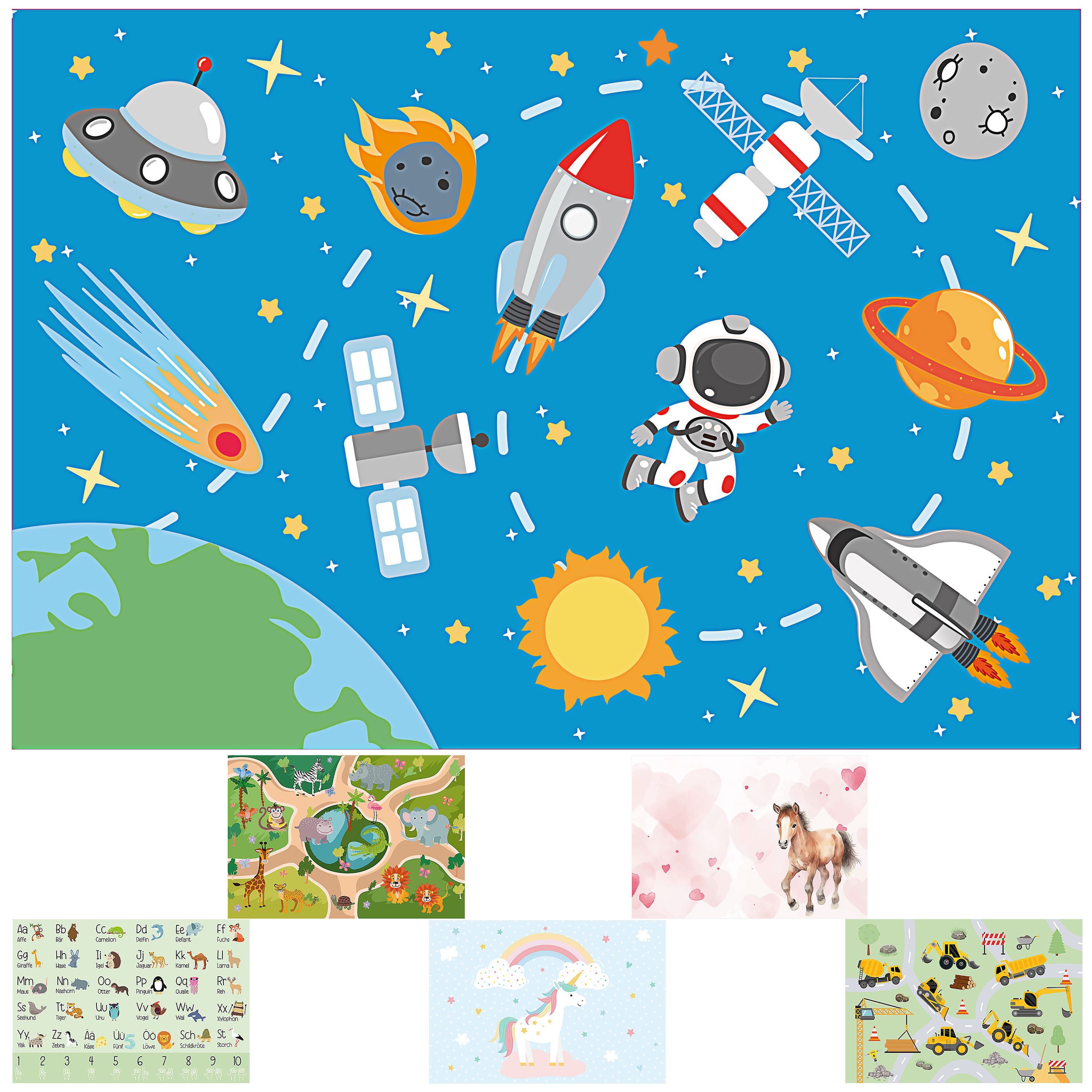 CEPEWA Schreibtischunterlage Schreibtischunterlage 6er Set Kindermotive 65x45cm Kunststoff bunt
