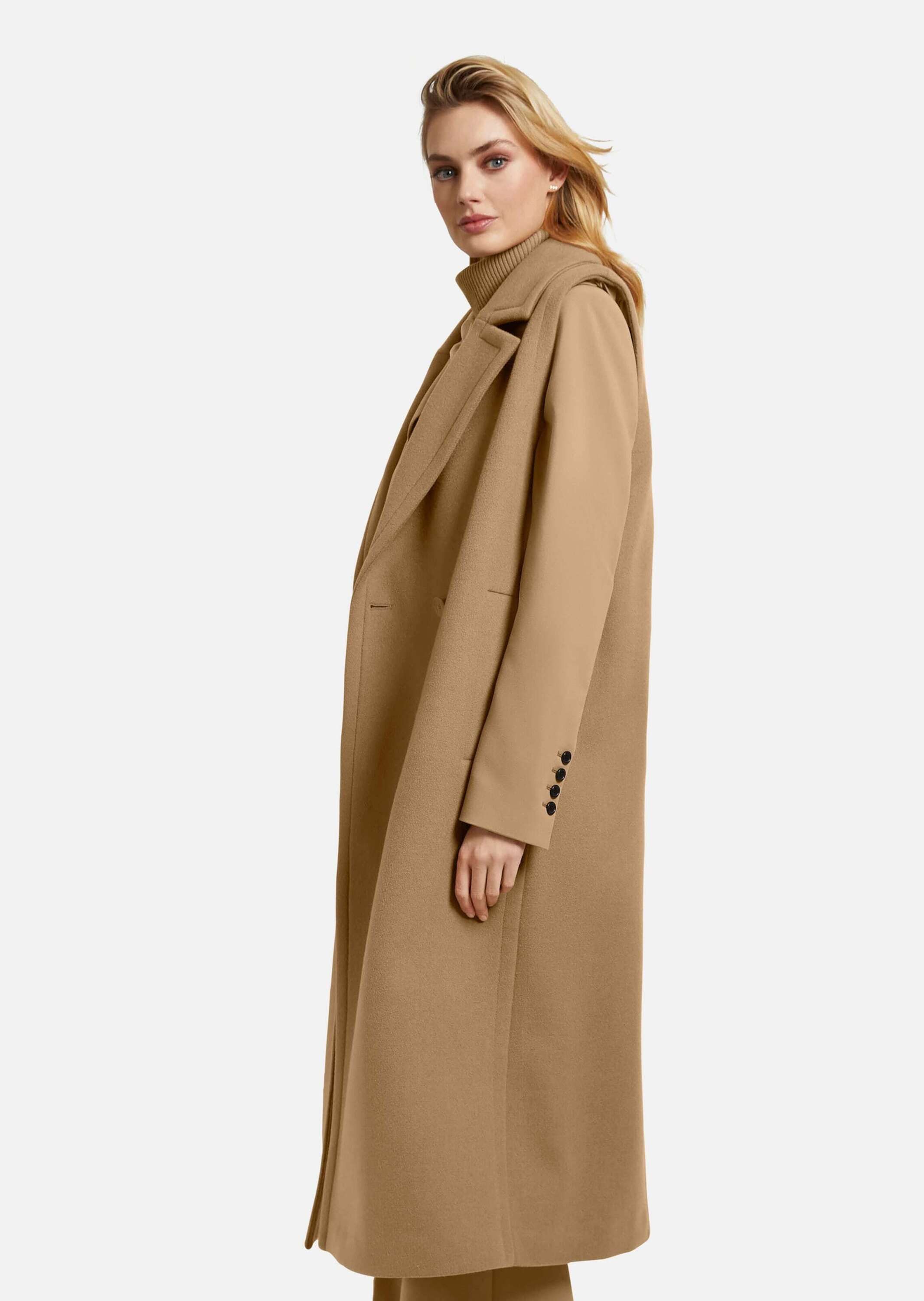 MADELEINE Kurzweste Ärmellose Longweste im Mantel-Look