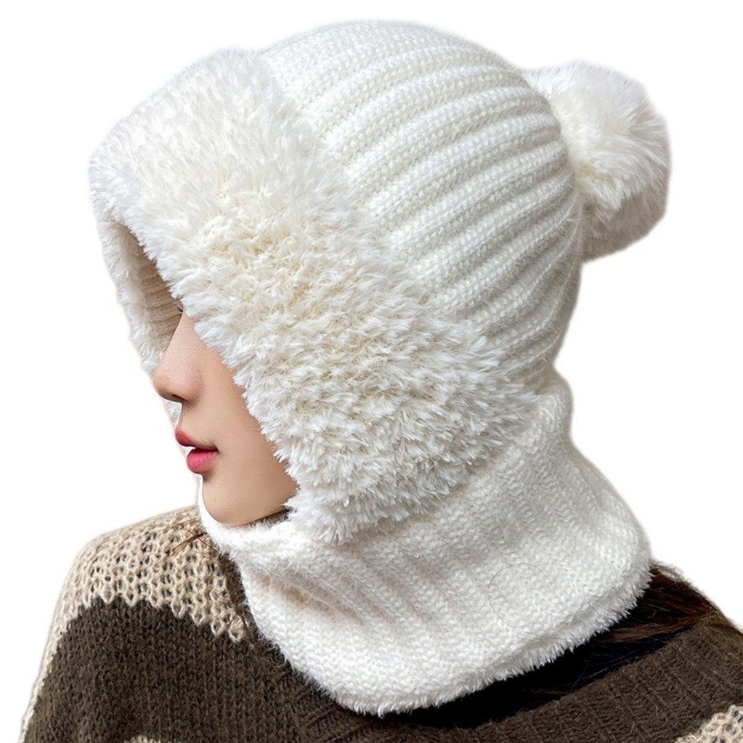 nsihing Sturmhaube 3 in 1 Beanie Mütze für Damen,Strick Sturmhaube Winddicht Wintermütze