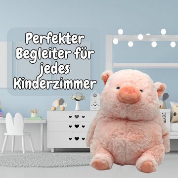 Grimm Kuscheltier Kuschel Schwein Plüschtier - Weicher Stoff-Schwein für Kinder, 30cm (1 Stück), Sehr weich & groß