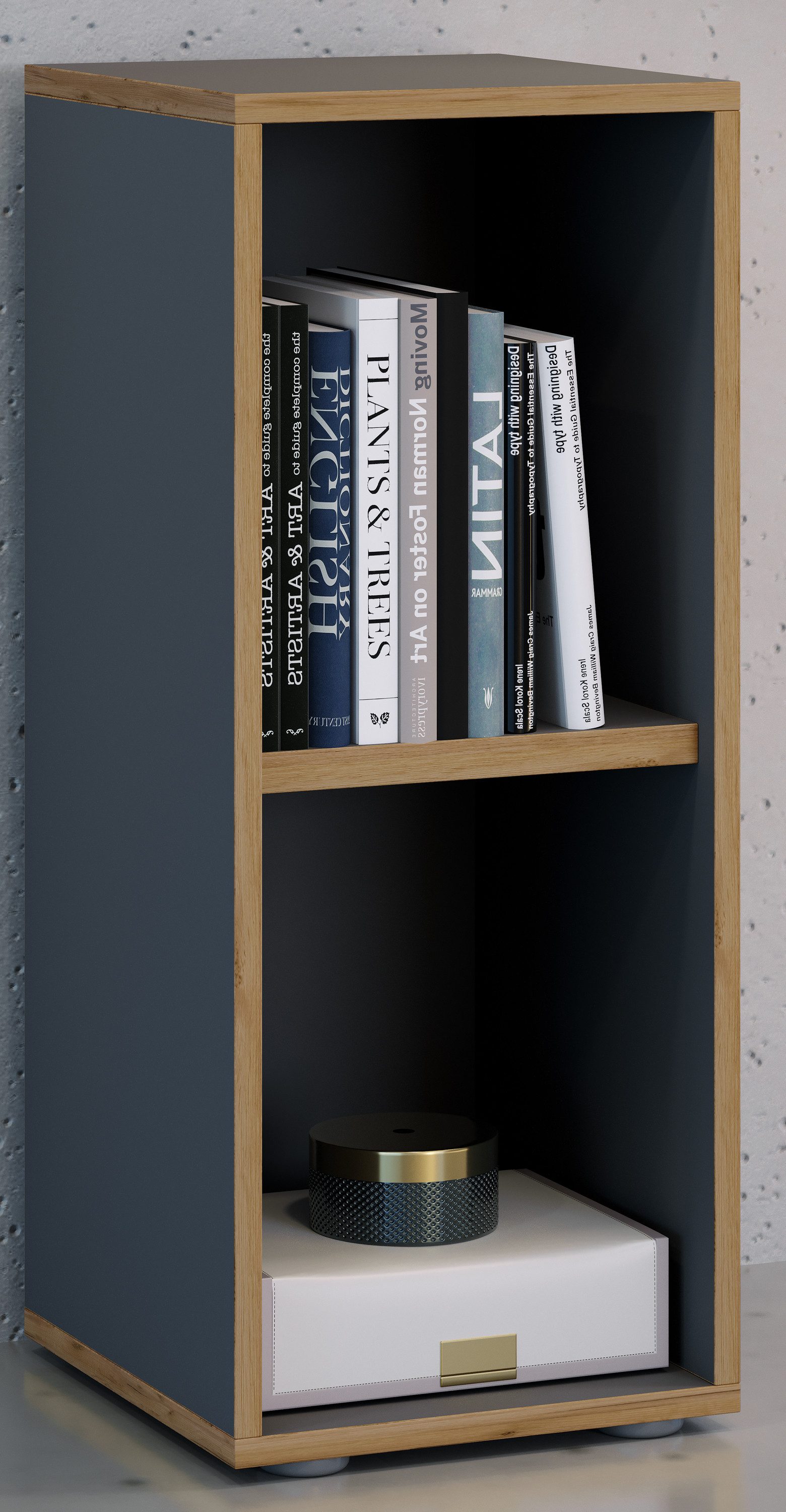 VCM Standregal Bücherregal Salia H. 74 x B. 30 x T. 33 cm, Holzregal stehend, platzsparender Aktenschrank, CD DVD Aufbewahrung