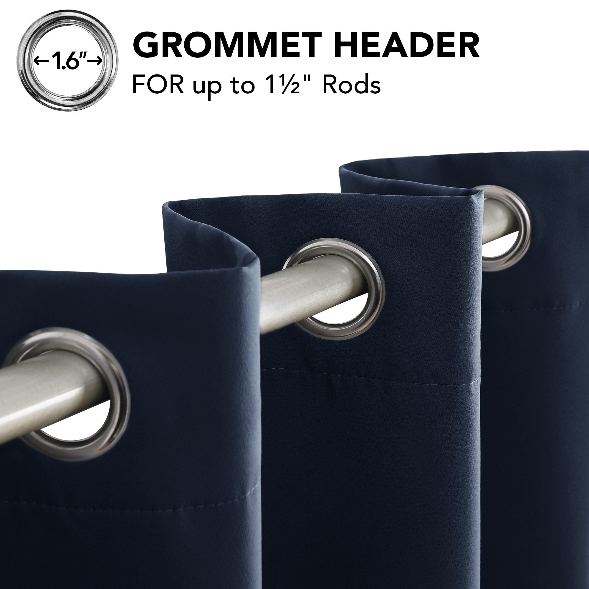 Deconovo Verdunkelungsvorhang Gardinen mit Ösen Blickdichte Vorhang Kälteschutz Schlafzimmer 2er Set, Blackout Curtain einfarbig Thermo Vorhang Verdunkelung Wär – Bild 5 von 5