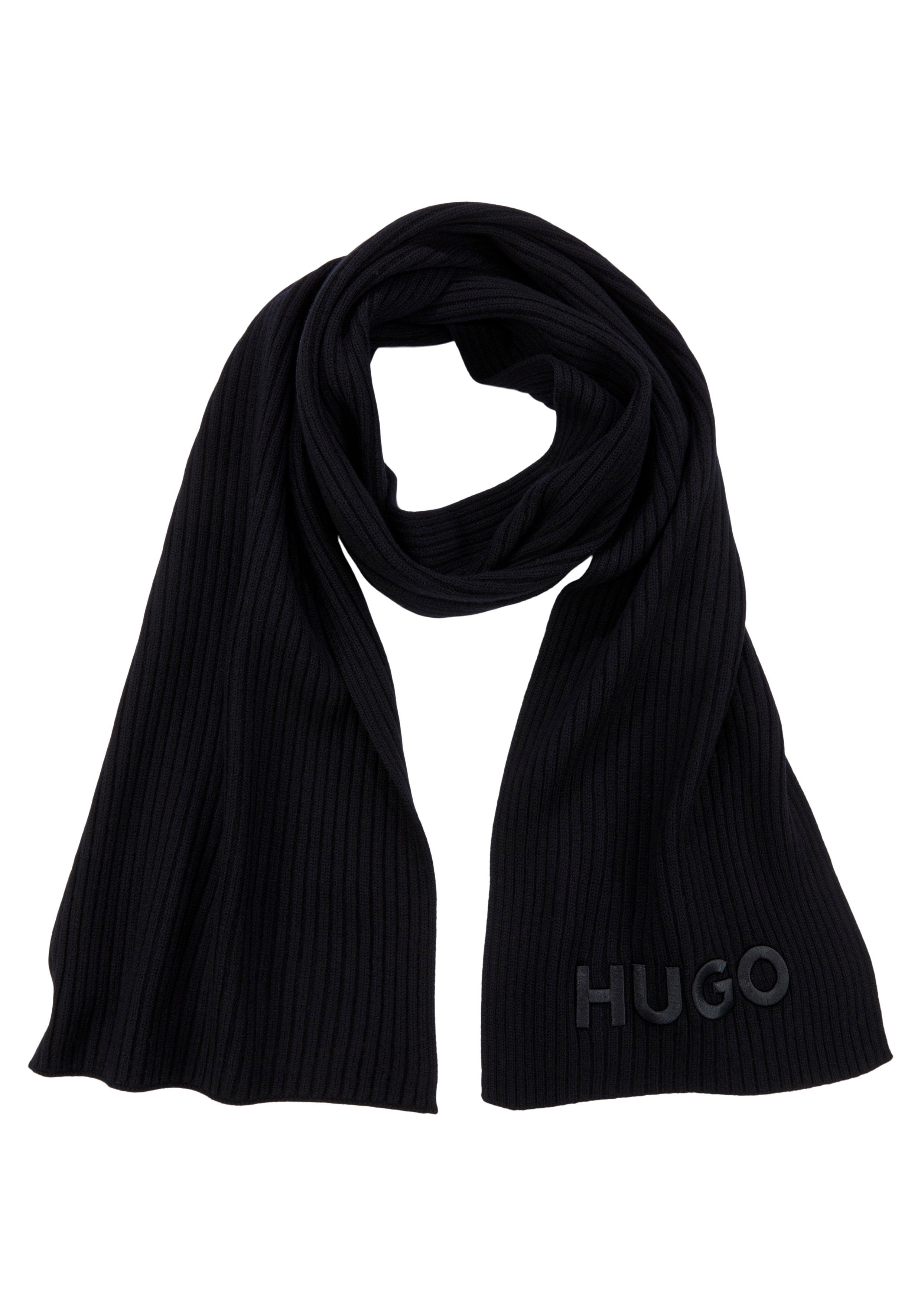 mit HUGO HUGO-Logoschriftzug Schal Zunio-1, Black