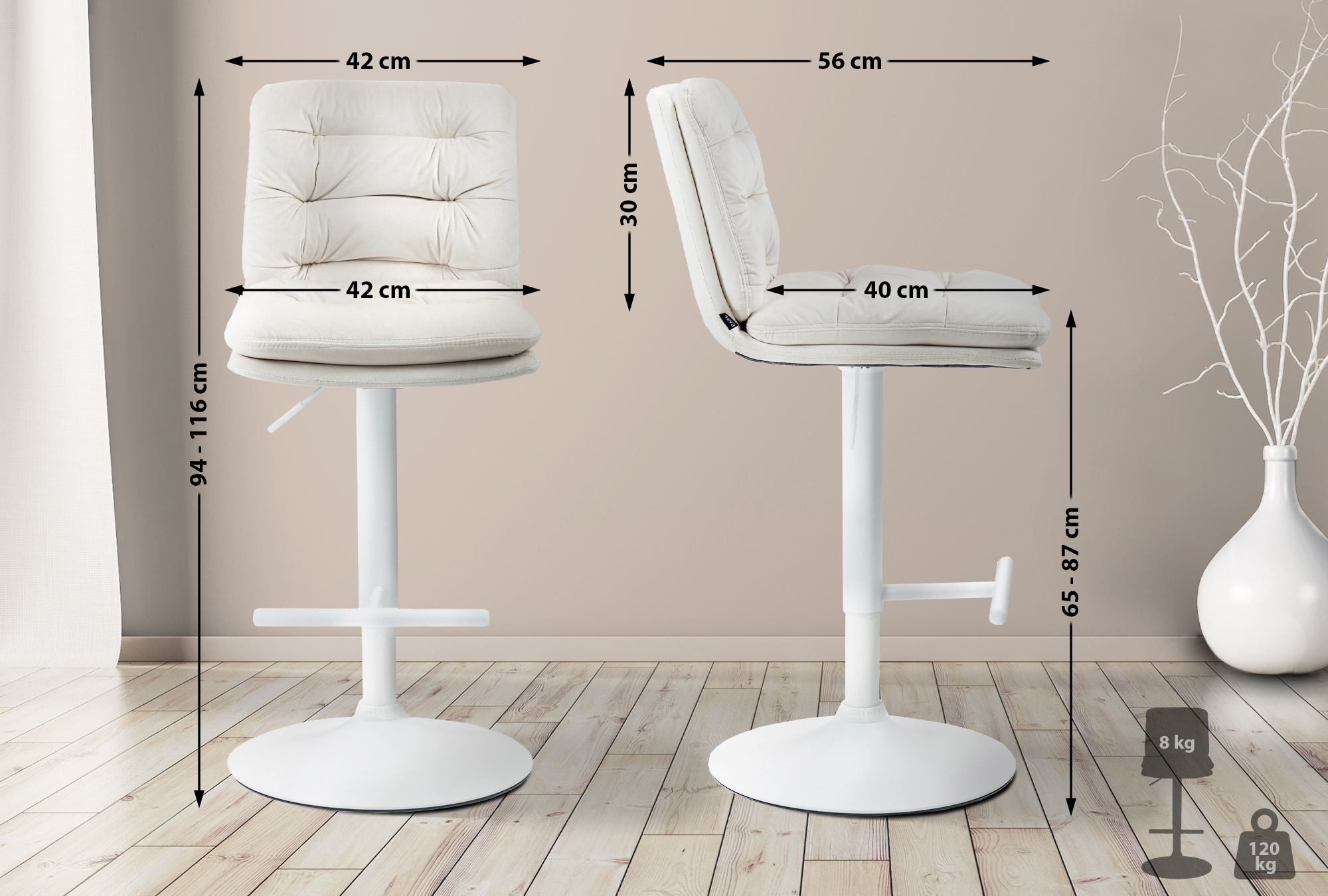 CLP Barhocker Damar (2er Set, 2 günstig online kaufen