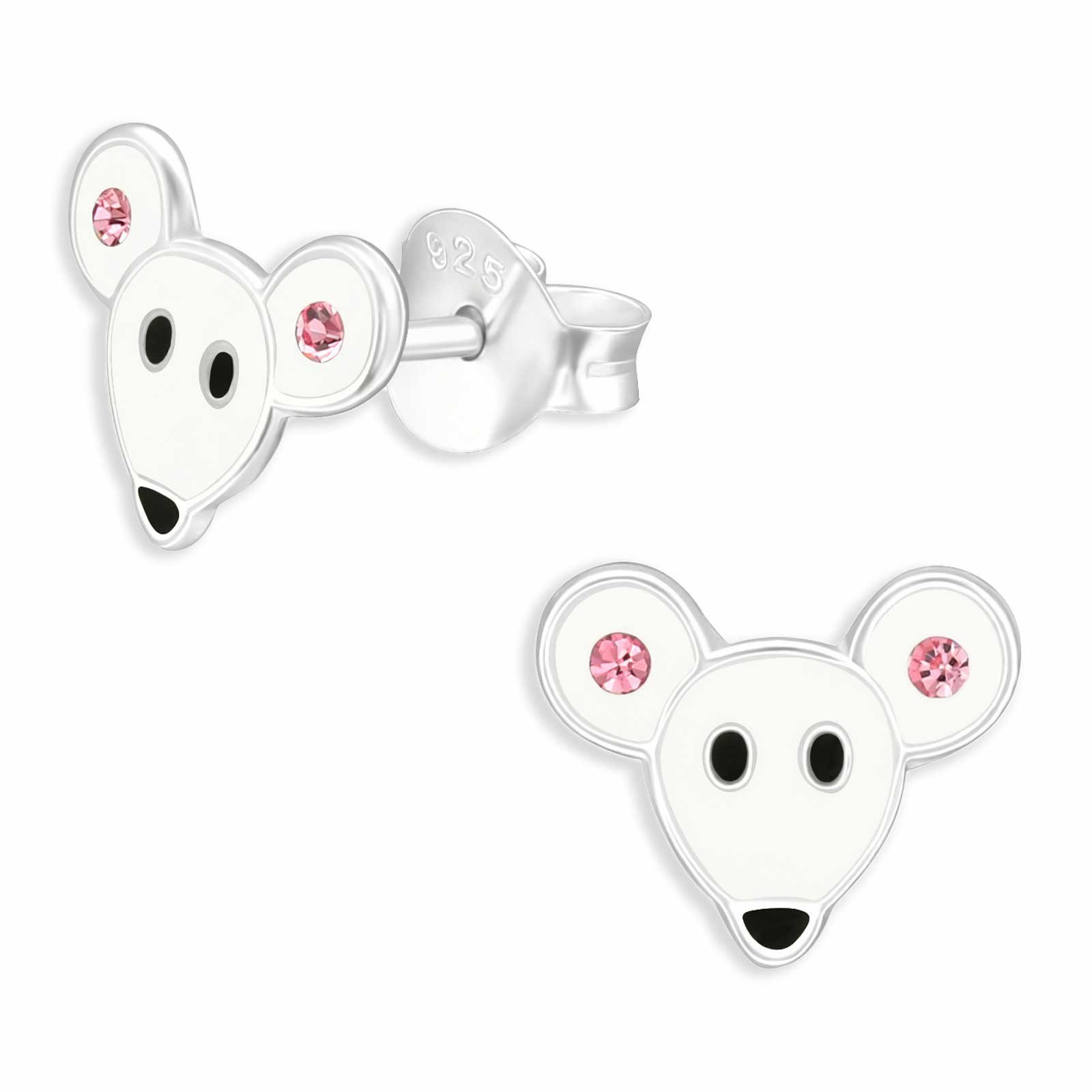 Monkimau Ohrring-Set Maus Ohrringe aus 925 Silber, Hypoallergen