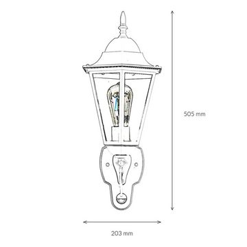 Licht-Erlebnisse Außen-Wandleuchte BRISTOL, ohne Leuchtmittel, Außenlampe mit Bewegungsmelder Rustikal E27 Wandlaterne Haus Hof