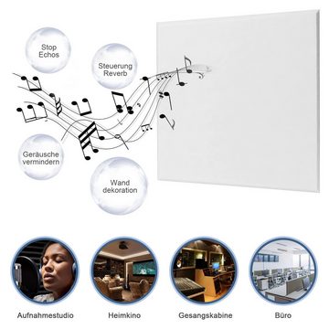 Cbei Akustikplatte Akustik Wandpaneele Weiß Selbstklebende Akustikplatten 12er Set, (12-St)