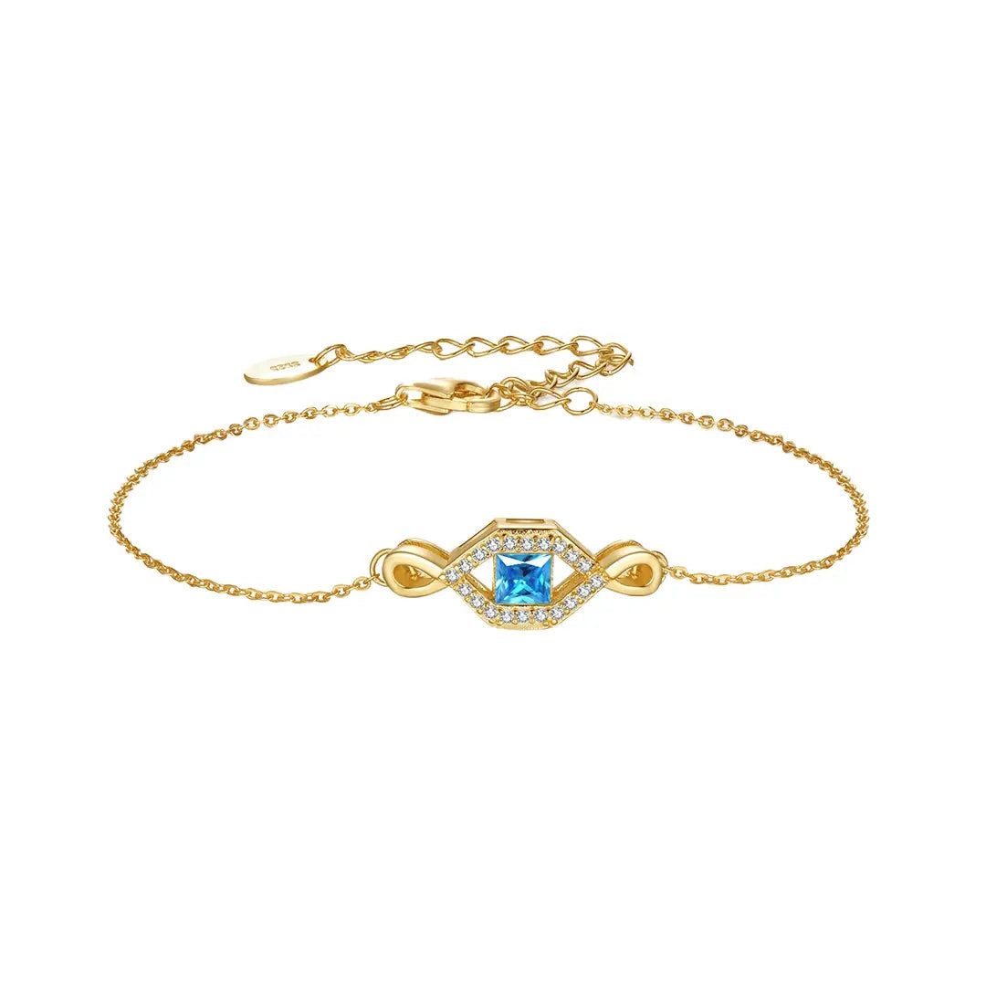 Suzan Gold Silberarmband 925 Silber vergoldet InfinityBlue blaue Zirkonia