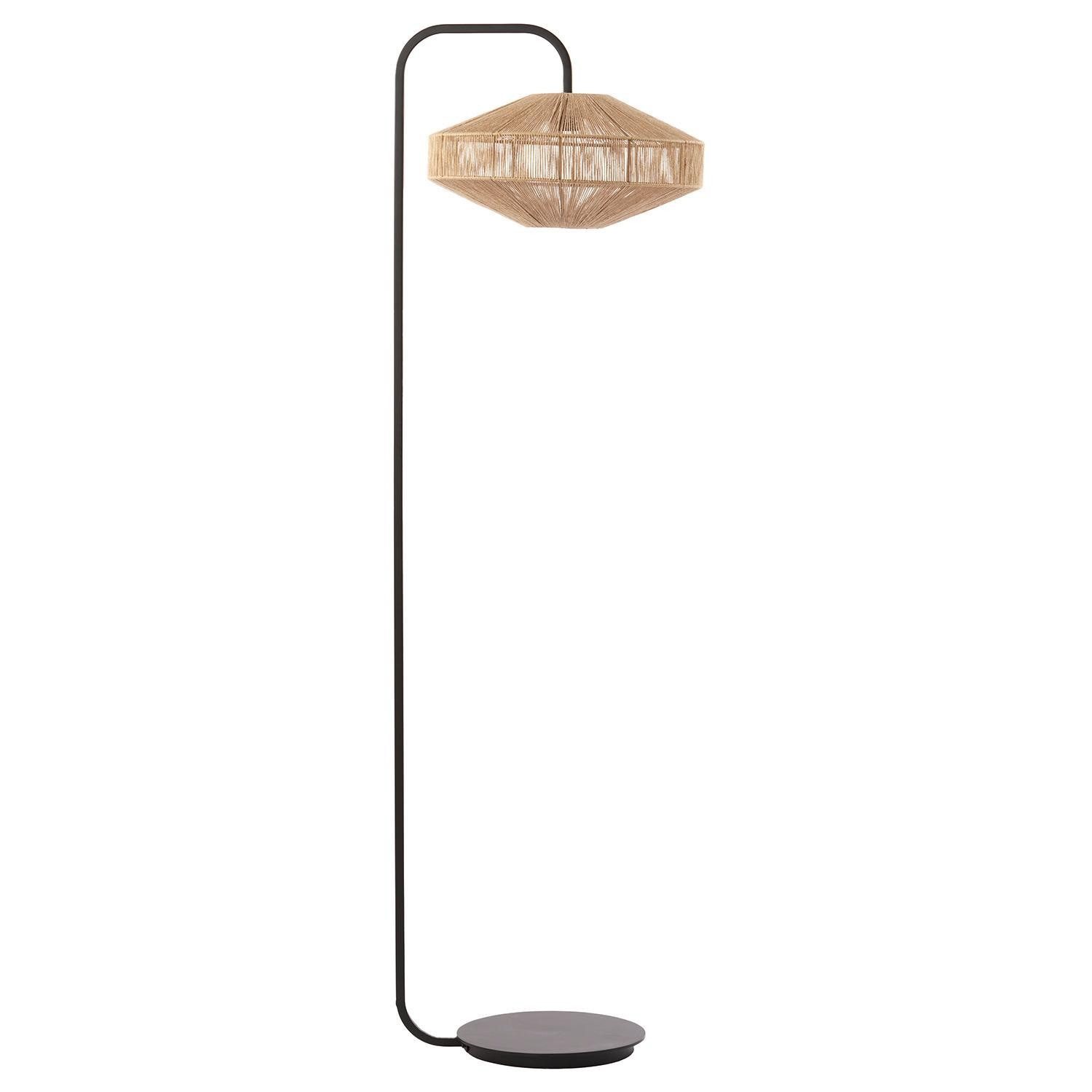 Light & Living Stehlampe LYRA, 1-flammig, Beige, Schwarz, Baumwollgarn, ohne Leuchtmittel, Metall, Ø 43 x H 164 cm