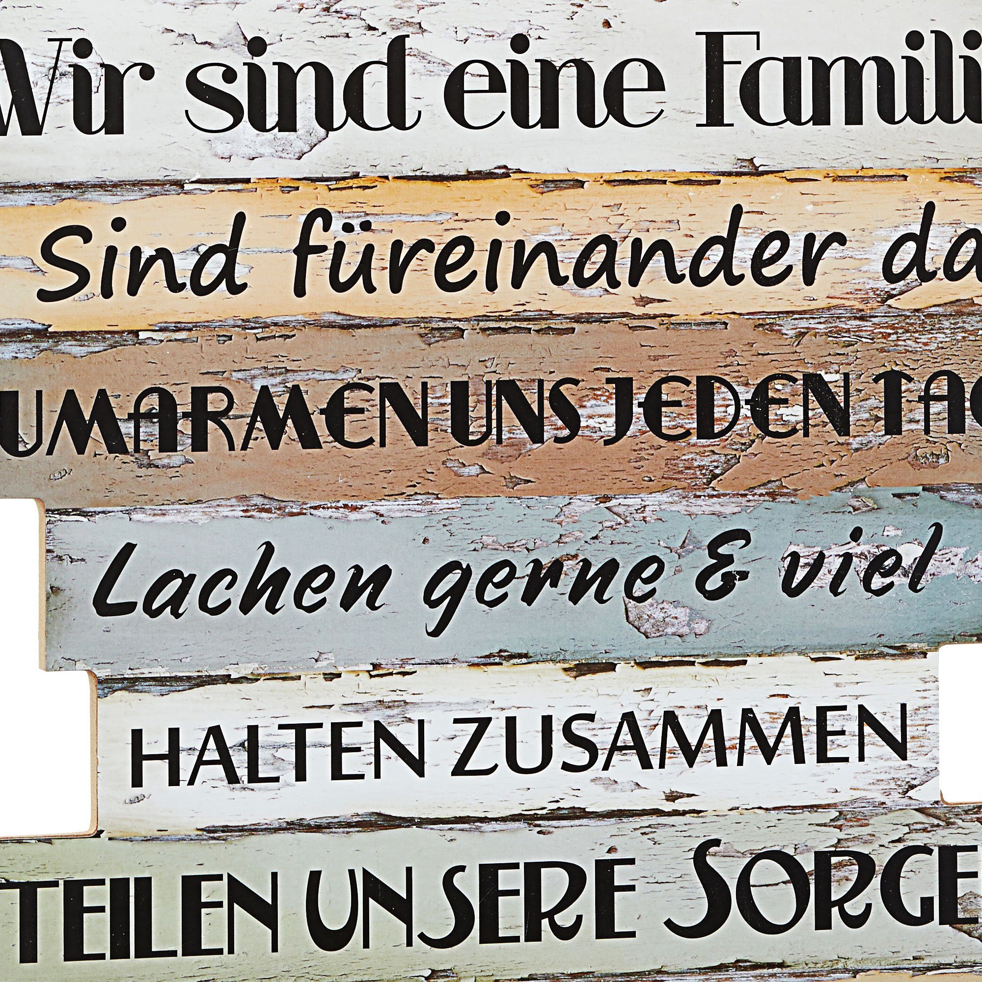 CEPEWA Kunstdruck Plankenschild Familienregeln Sprüche Familie Deko – Bild 3 von 3