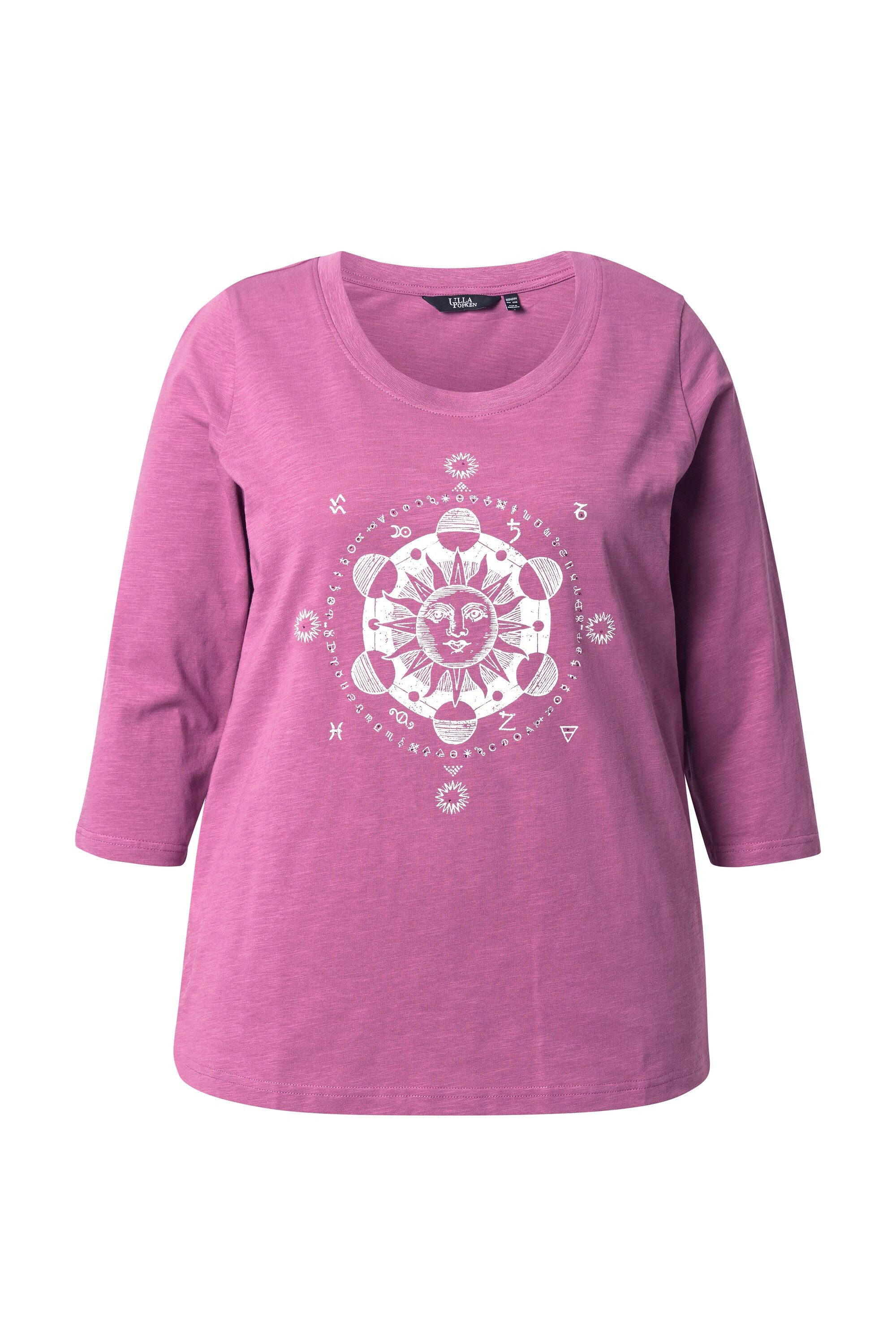 T-Shirt Shirt Ziersteine Classic Rundhals 3/4-Arm