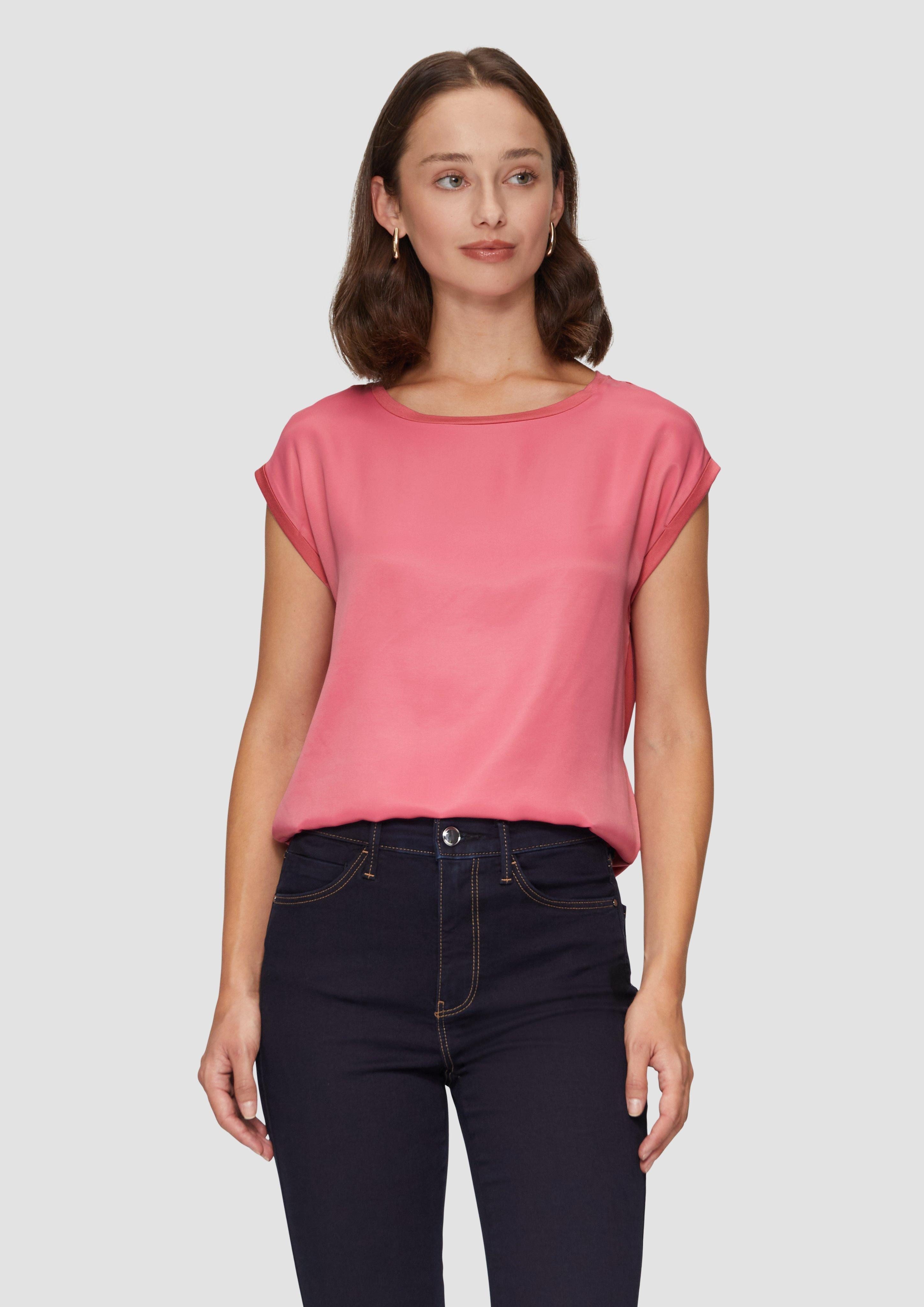s.Oliver BLACK LABEL Shirttop Fabricmix-Jerseyshirt in günstig online kaufen