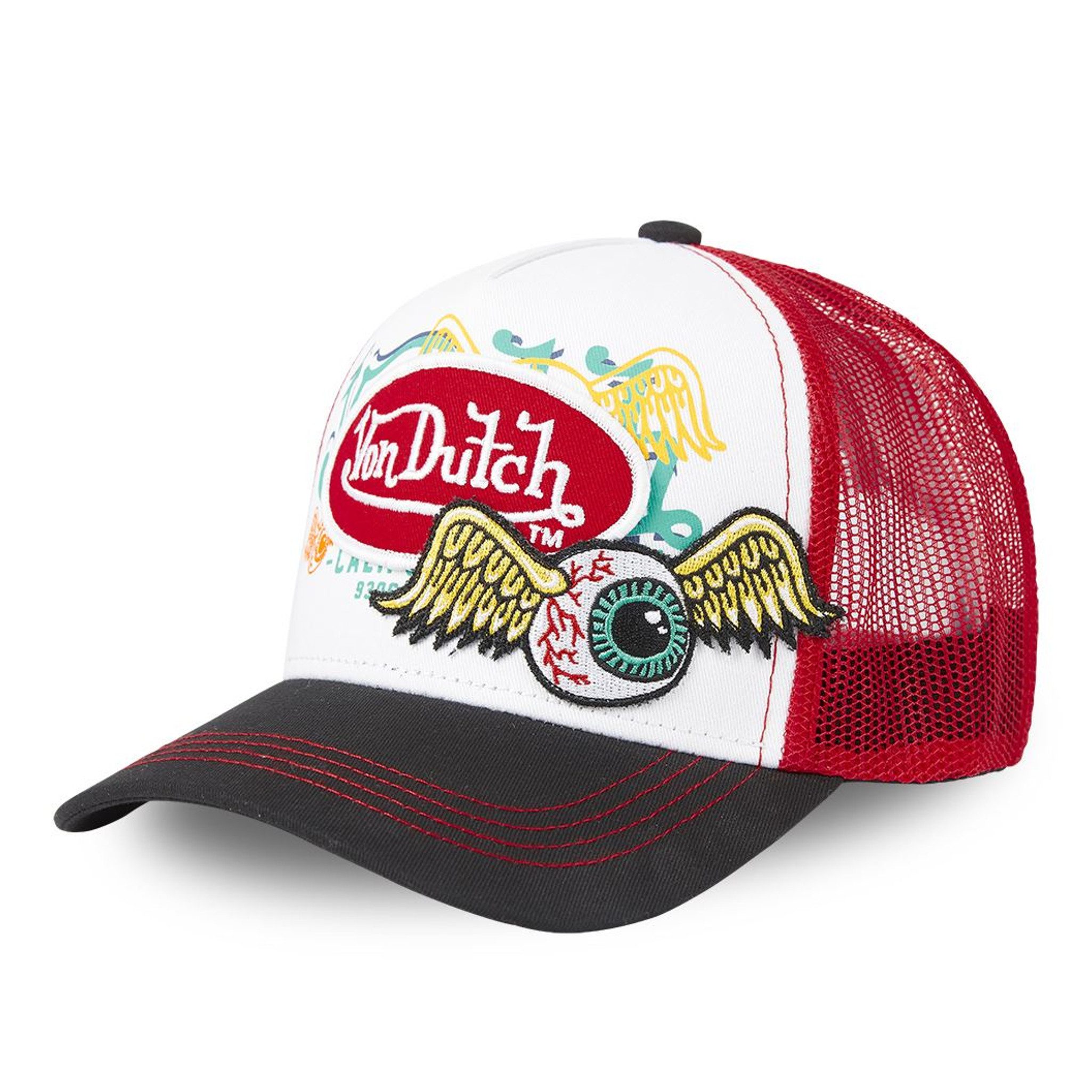 Von Dutch Trucker Cap Von Dutch Originals Trucker Cap - LOGO PATCH EYE Red (Basecap, Basecap, Meshcap, Trucker Kappe)