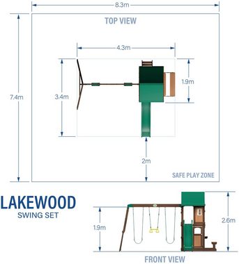 Backyard Discovery Spielturm Lakewood, mit Schaukeln und Rutsche