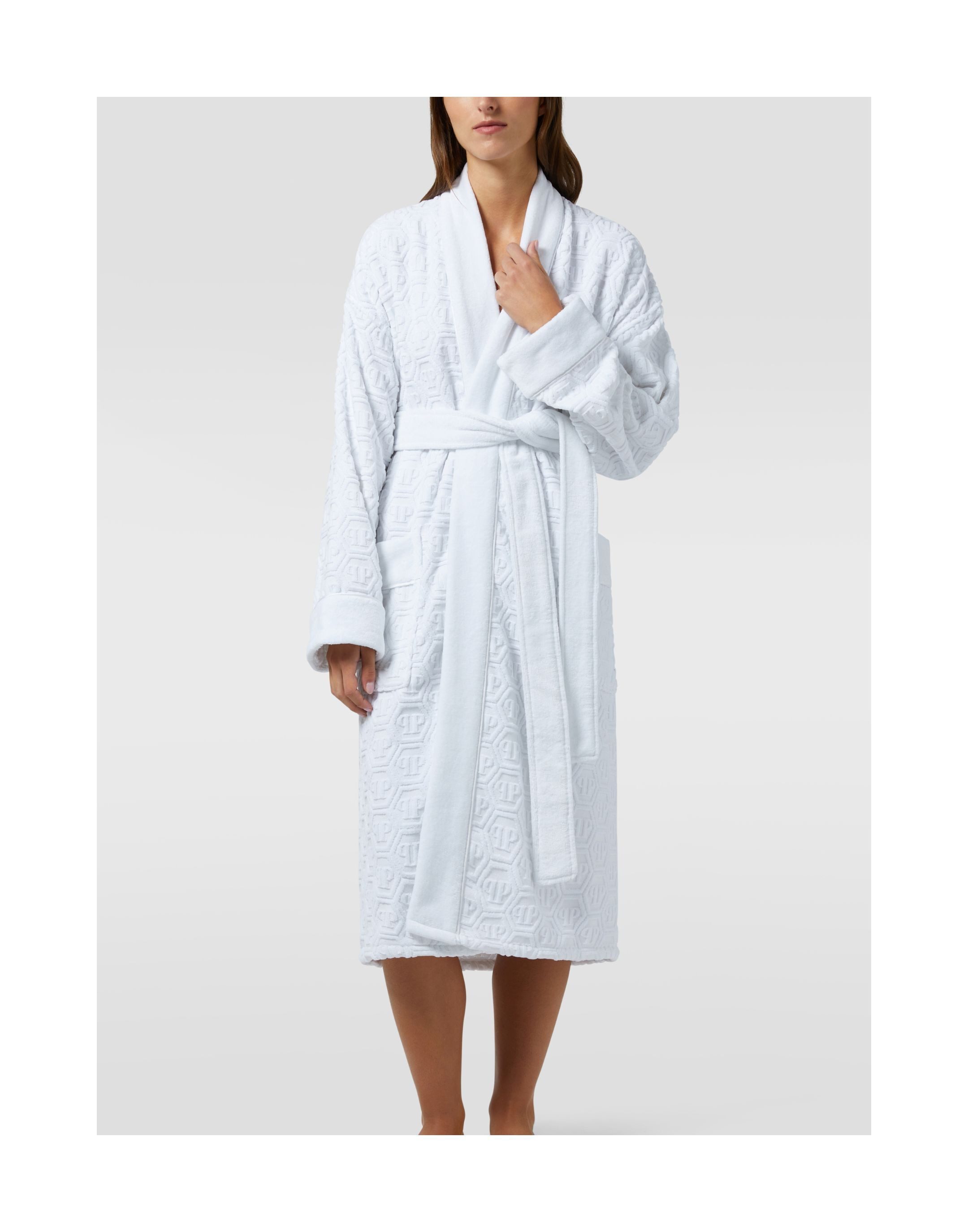 PHILIPP PLEIN Bademantel Kimono Bathrobe Hexagon