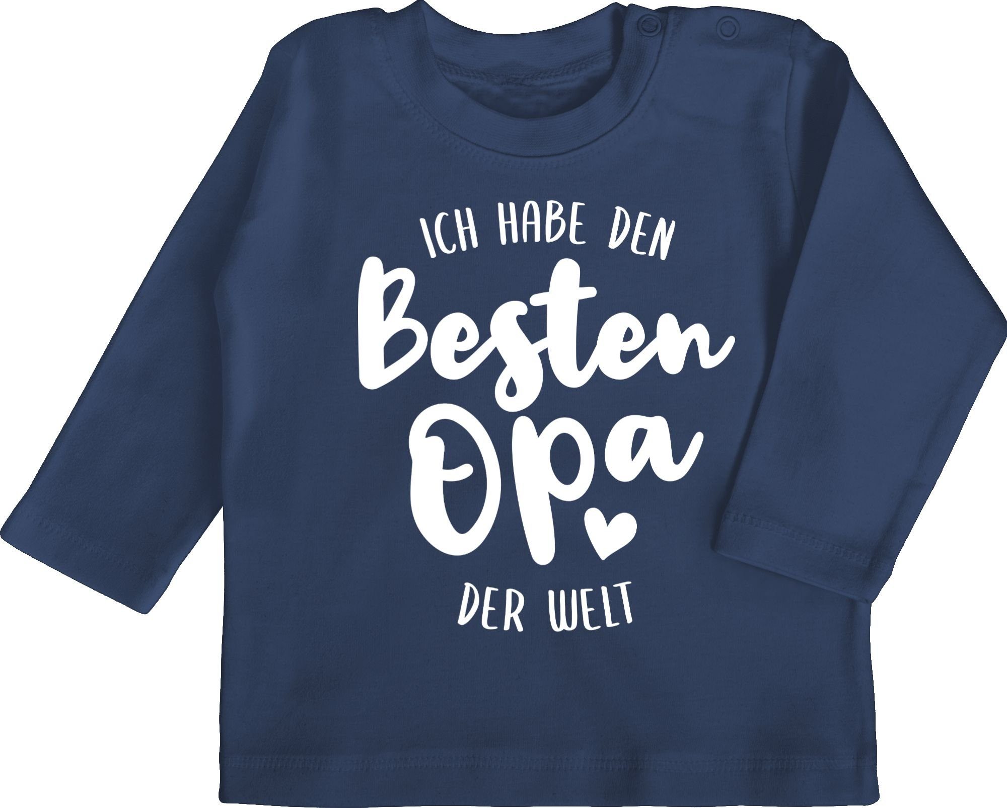 Mädchen Shirtracer Welt Strampler Ich besten 1 Baby den Navy Junge Blau Opa T-Shirt der habe &