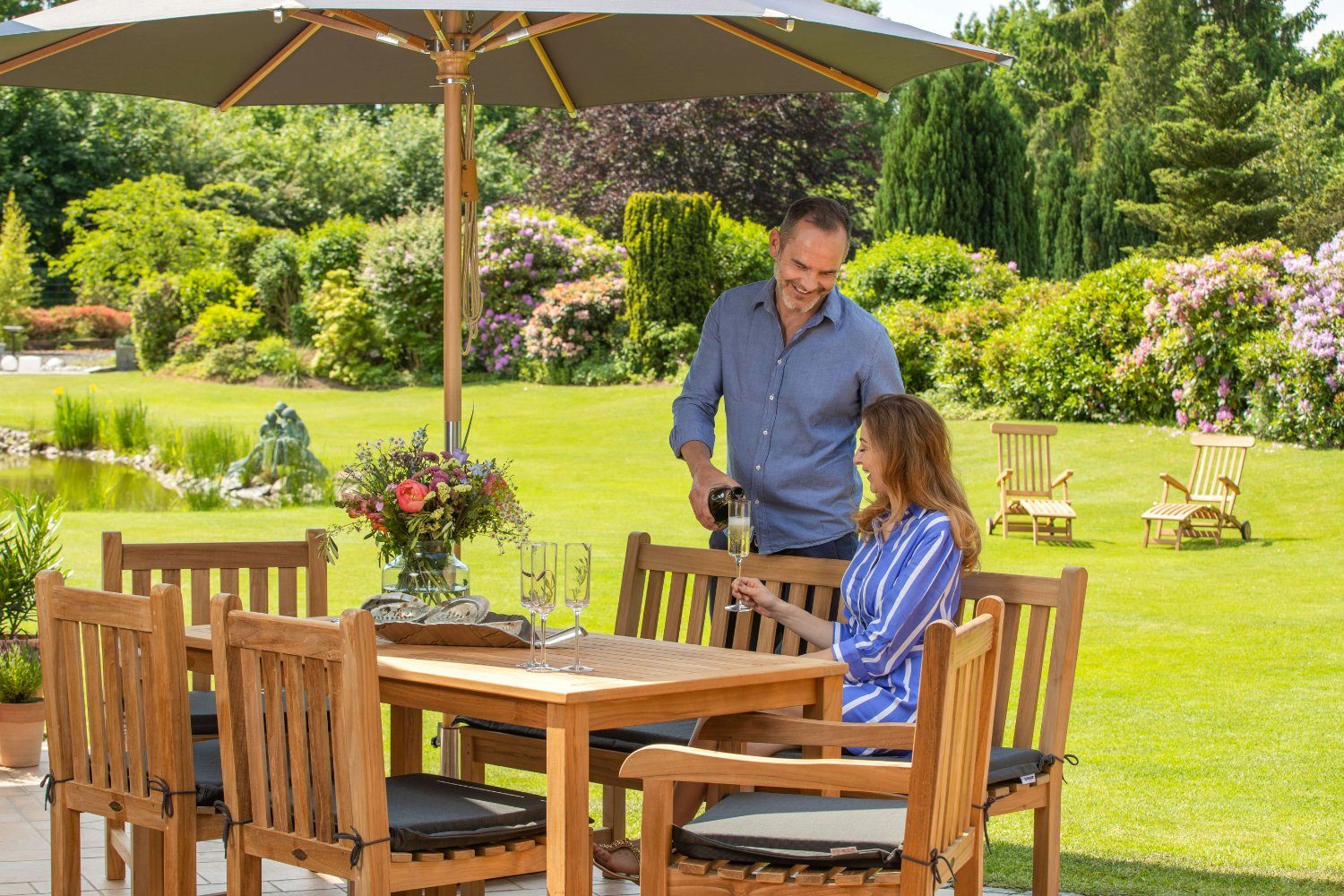 UV-beständiges Kai Wiechmann Naturweiß Sitzauflage und Gartenstuhl Sesselauflage in als Germany, Gartensessel Gartenpolster made Sitzpolster waschbares