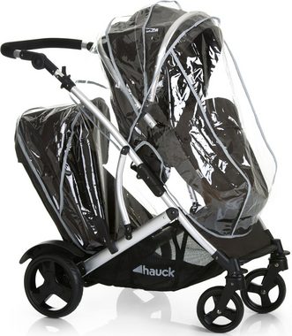 Hauck Geschwisterwagen Duett 2 black, mit Regenschutz, Kinderwagen