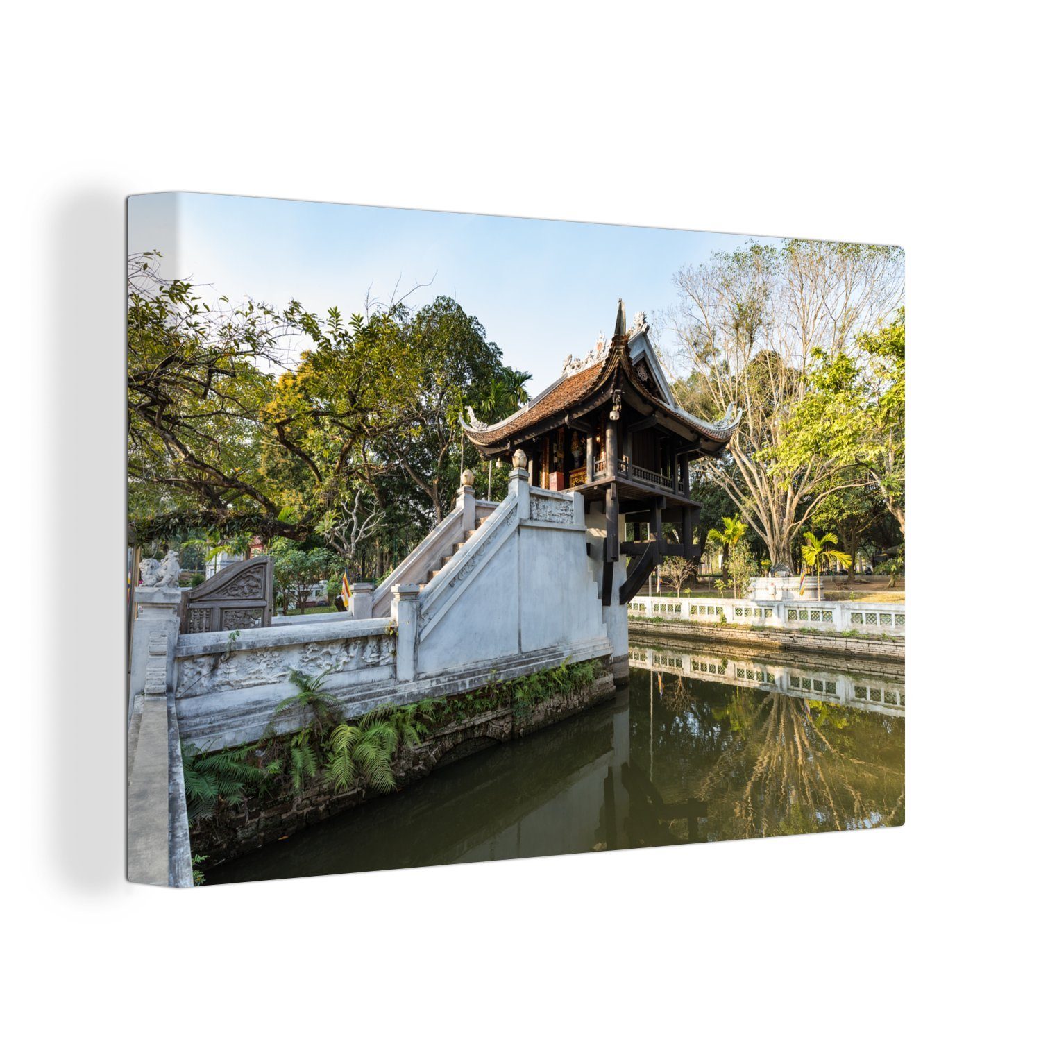 OneMillionCanvasses® Leinwandbild Tempel Ein-Säulen-Pagode in Hanoi Vietnam, (1 St), Wandbild Leinwandbilder, Aufhängefertig, Wanddeko, 30x20 cm
