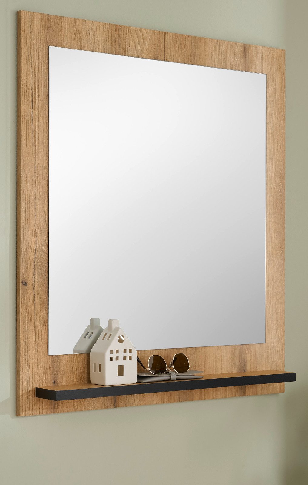 Furn.Design Garderobenspiegel Design-D (Wandspiegel in Evoke Eiche Dekor, 79 x 89 cm), mit Ablage