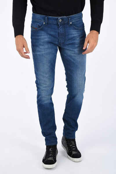 Diesel Slim-fit-Jeans »Herren Thommer 084MW« Blau, Röhrenjeans, Stretch, 5-Pocket-Style, Used-Look, Länge: L32