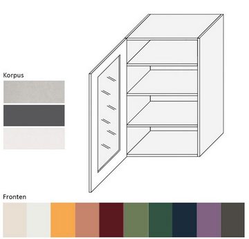 Feldmann-Wohnen Klapphängeschrank Tivoli (Tivoli, 1-St) 60cm Front- und Korpusfarbe wählbar 1-türig mit Glaseinsatz (glasklar)