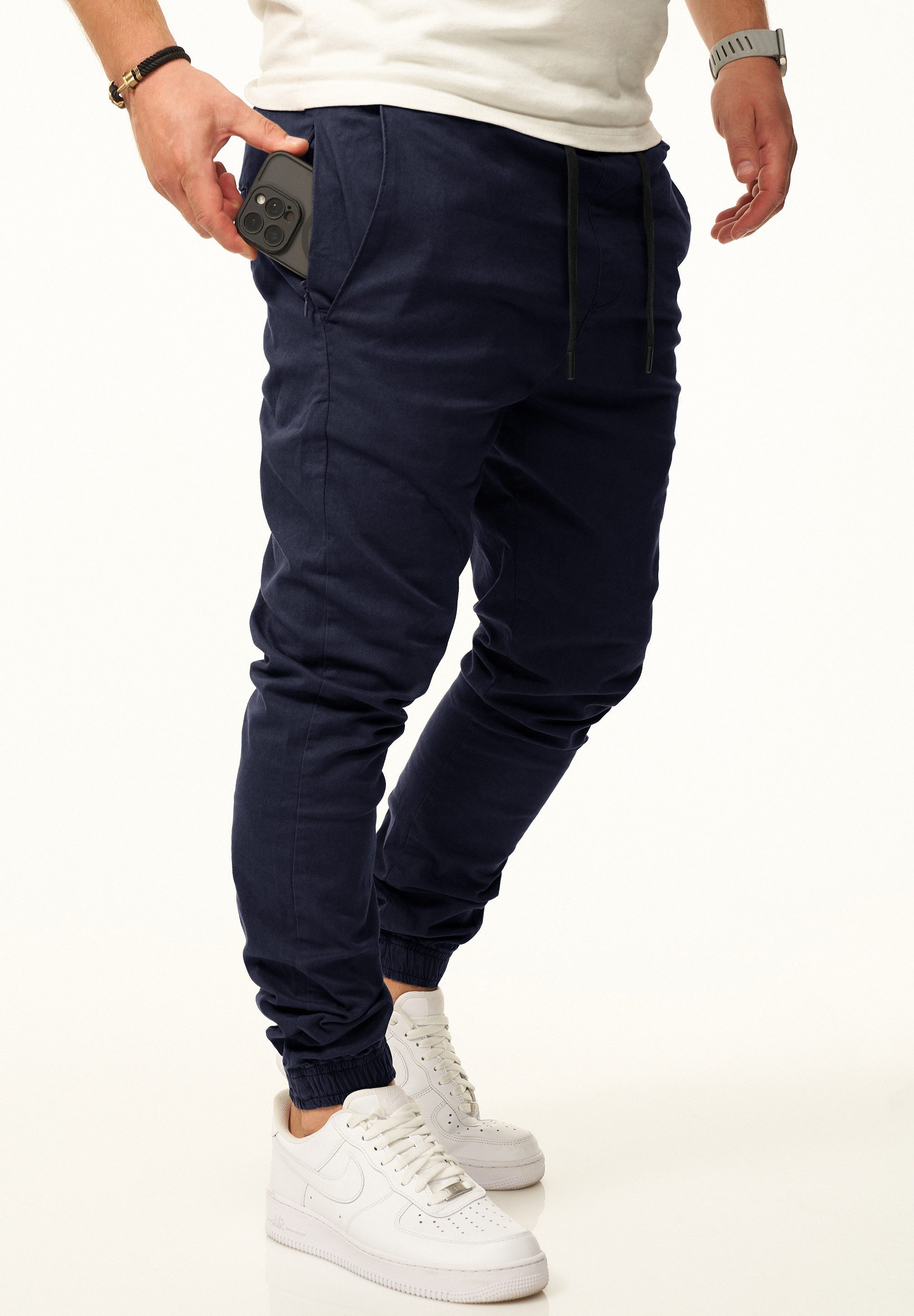 DAILY COTTON Chinohose als Jogger Jeans Freizeithose mit Gummibund Stoffhose im Regular-Fit mit Extra Save-Pocket – Bild 4 von 5