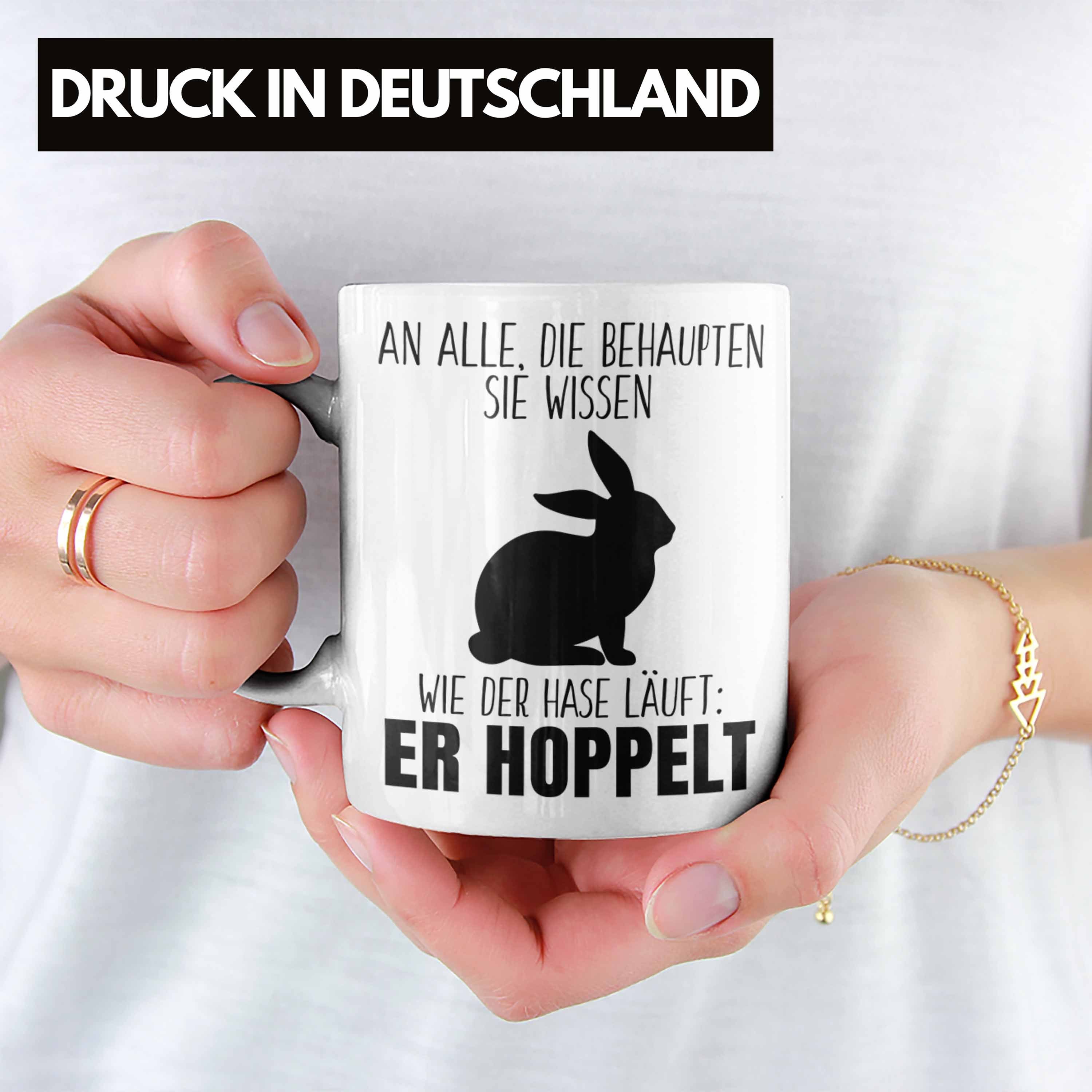 Weiss Witzig Spruch Der Ostern Trendation - Tasse Hoppelt Geschhnkidee Trendation Tasse Geschenk Lustiger Lustig Hase