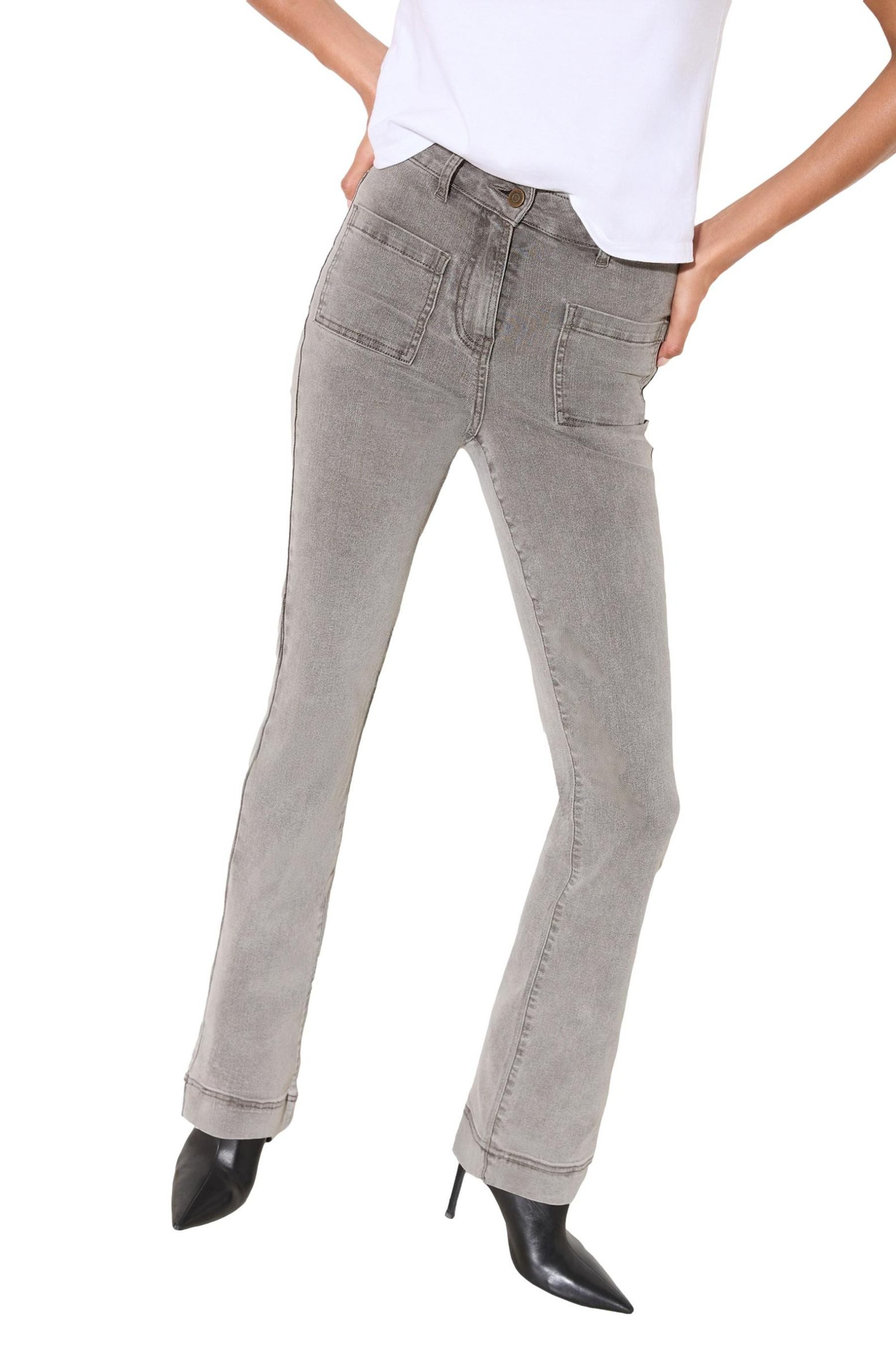 Taillenjeans Friends Like These Schlagjeans mit hohem Bund