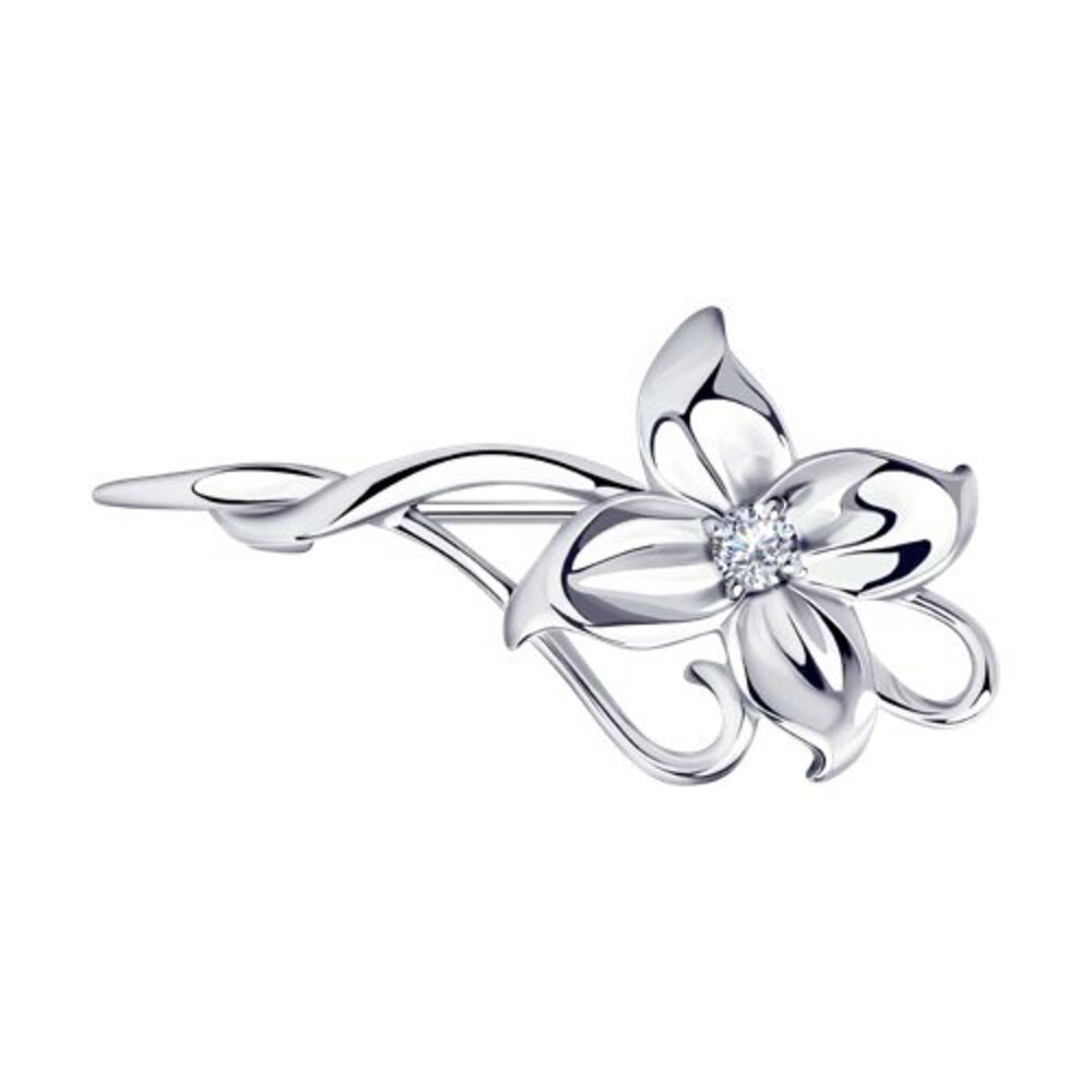 Secretforyou Anstecknadel Brosche Anstecknadel 925 Silber Zirkonia Stein Echtschmuck, 925 Sterling Silber