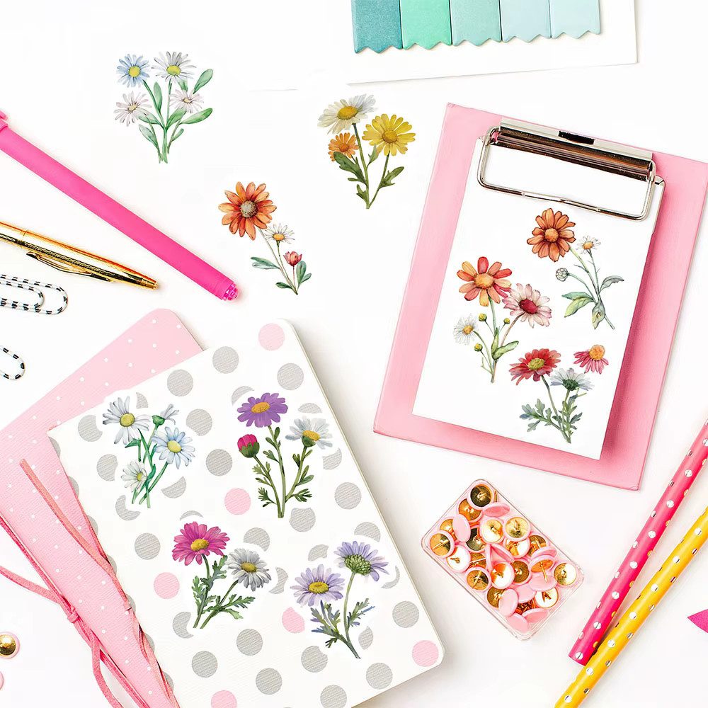 Ware aus aller Welt Sticker 500 Blumen Sticker Vintage, Floral Aufkleber 2,88 x 2,3 cm Basteln, (500-tlg)