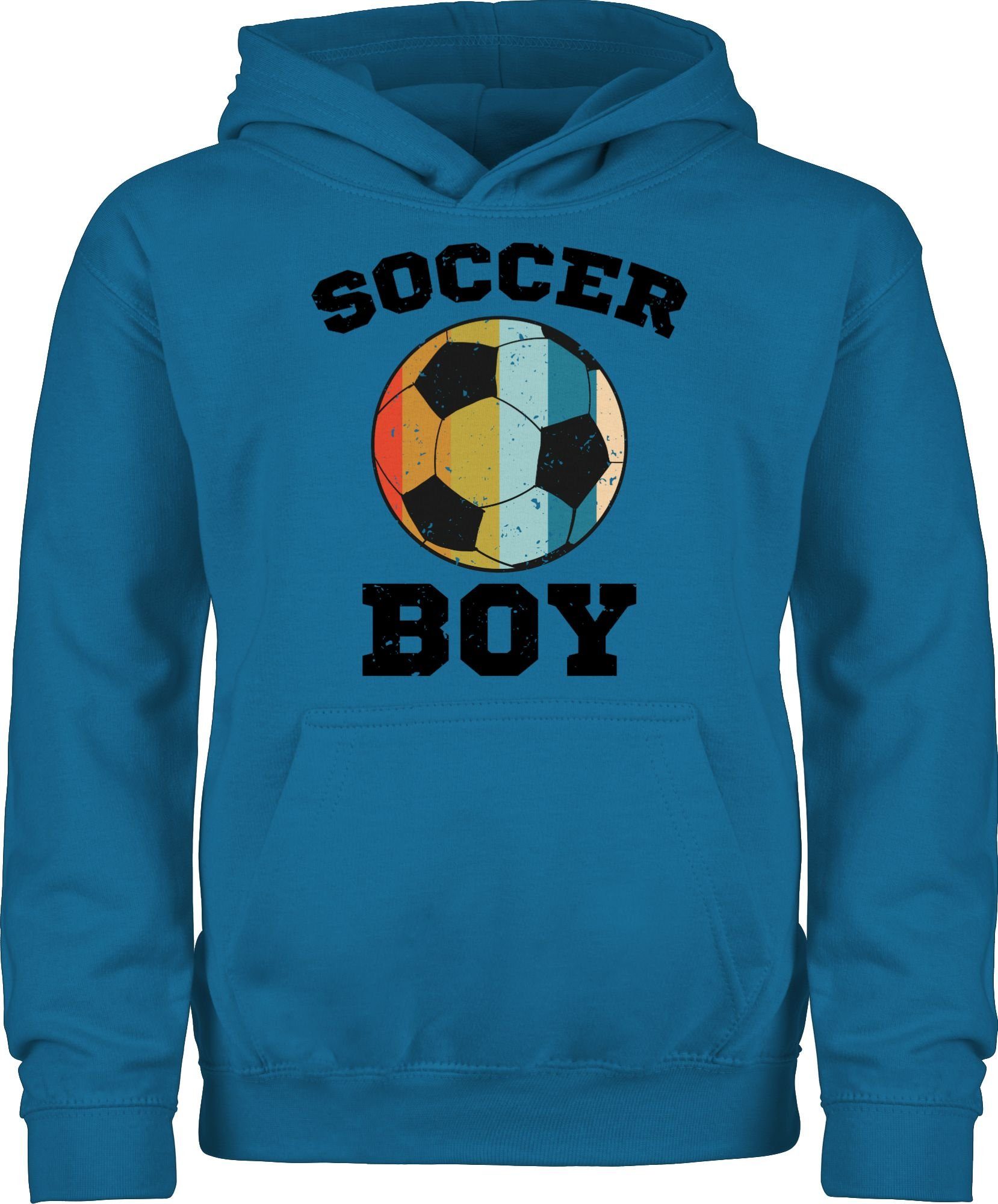 Shirtracer Hoodie Soccer Boy Vintage Kinder Sport Kleidung 1 Himmelblau