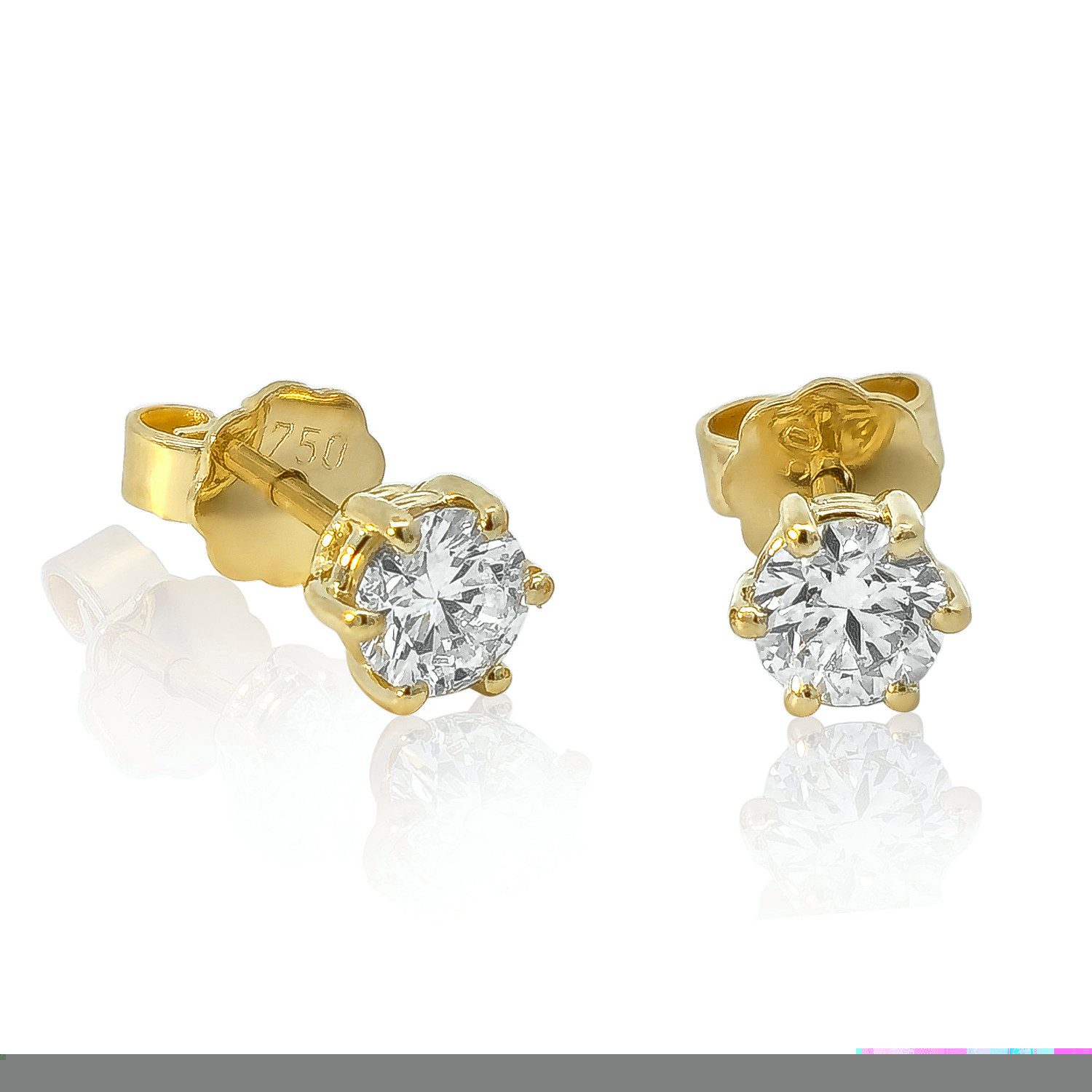 Webgoldschmied Paar Серьги-гвоздики Diamant Серьги-гвоздики 750 Gold mit 2 Diamanten Brillanten 1,04 F/IF