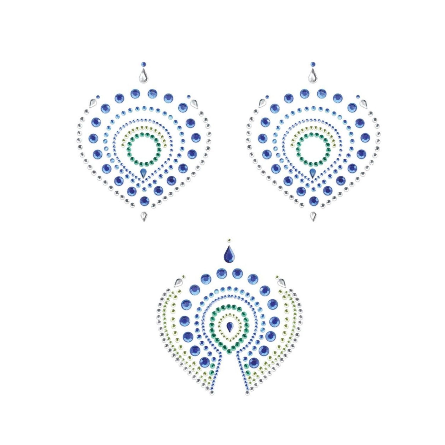 Bijoux Indiscrets Brustwarzenabdeckung Bijoux Indiscrets Flamboyant Blue & Green