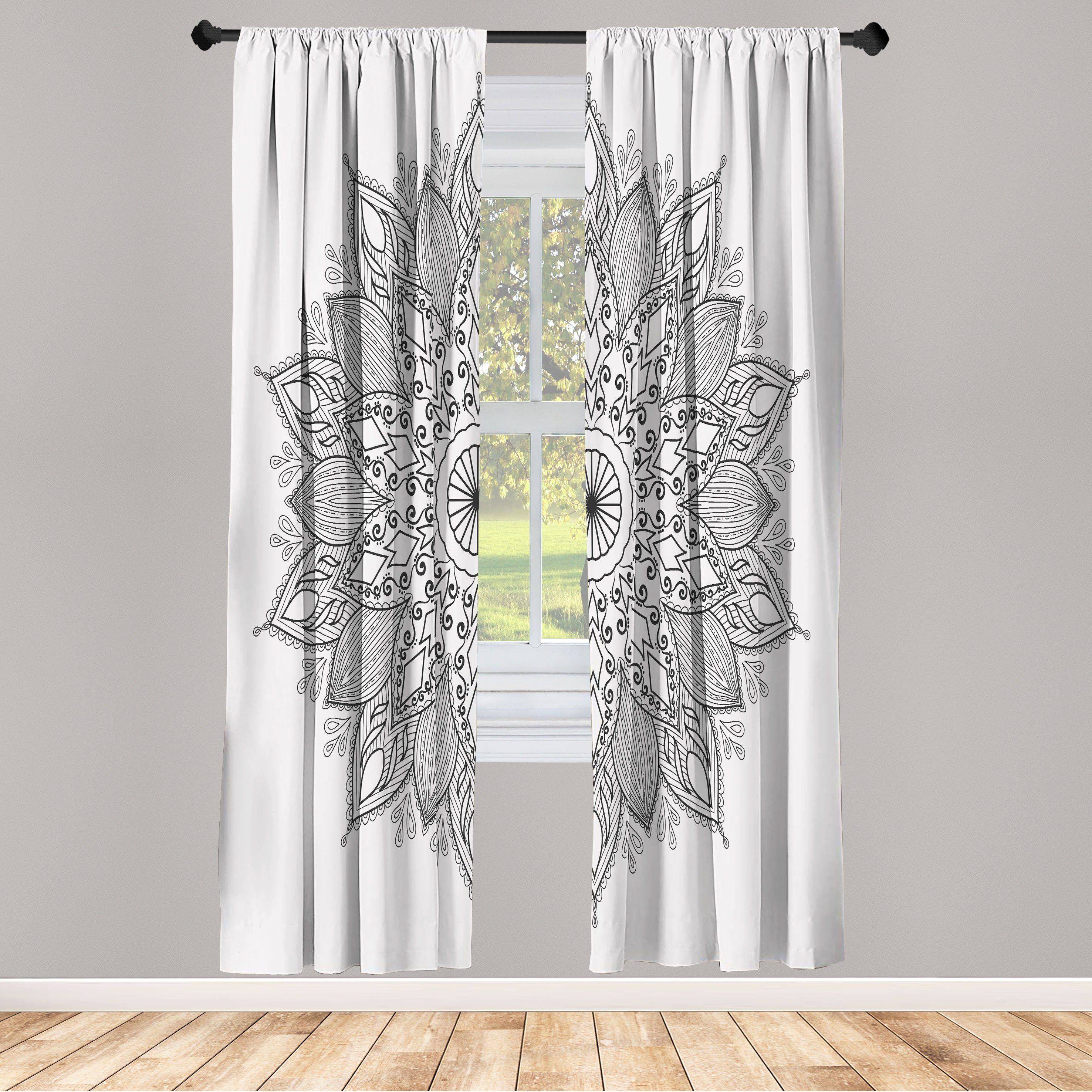 Gardine Vorhang für Dekor, Microfaser Schlafzimmer Abakuhaus, Wohnzimmer
