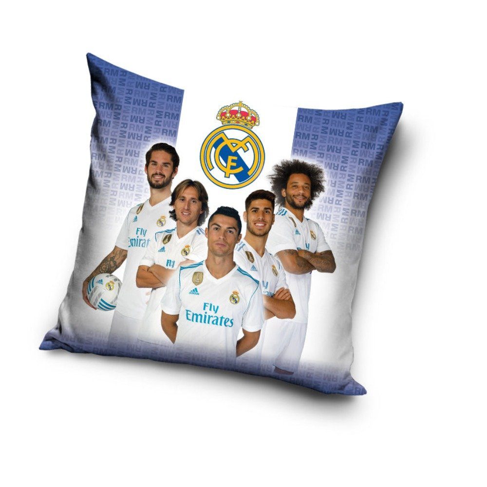 Tinisu Dekokissen Real Madrid Kissenbezug: Fußball Kissen - 40cm x 40cm