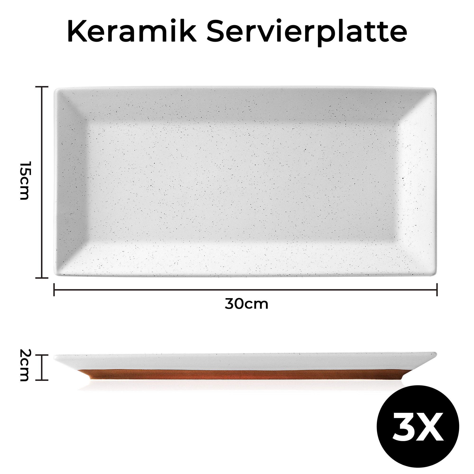 MiaMio Servierplatte Servierplatten Set 3-teilige / Ästhetische Servierteller Klein