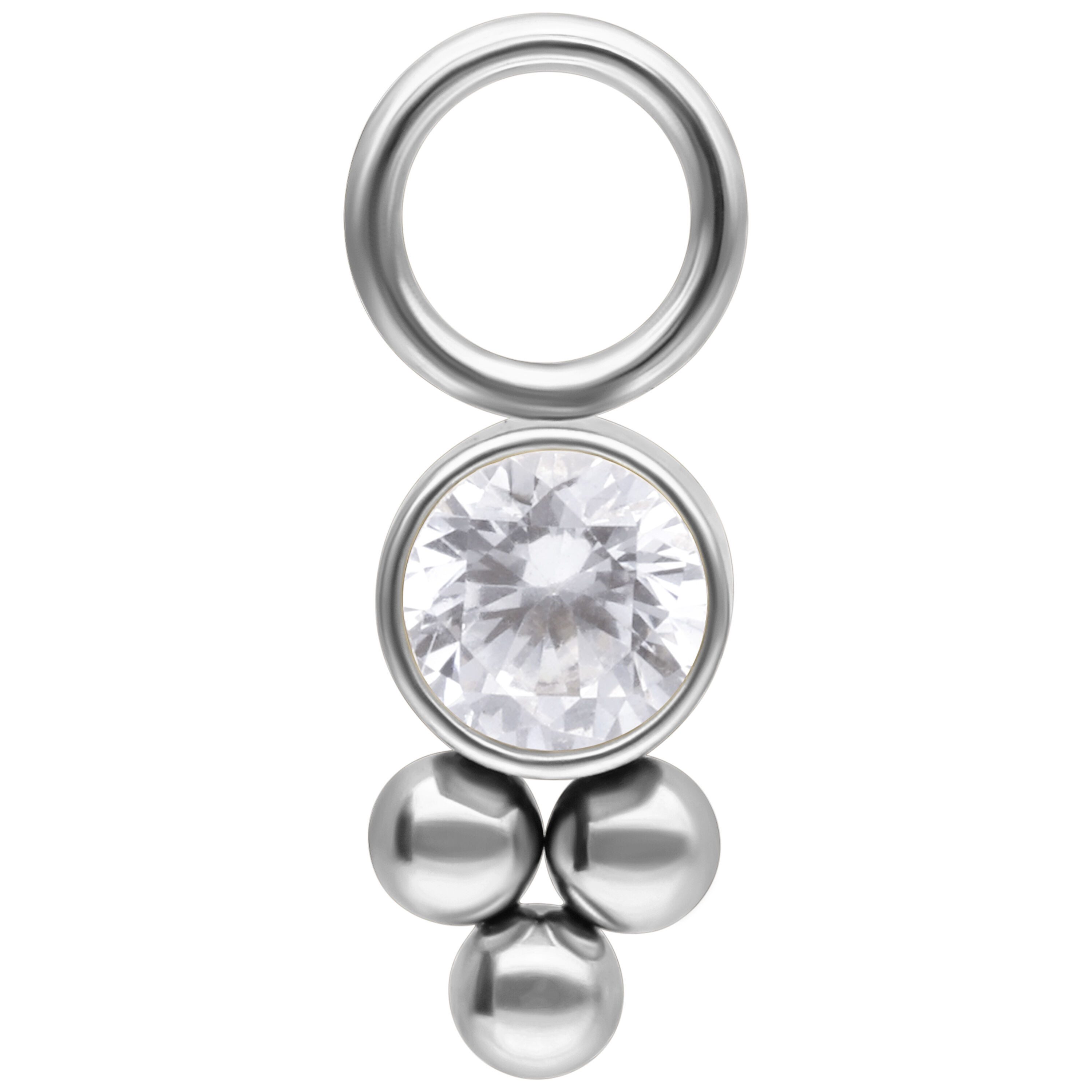 Wildcat Piercing-Set Crystal Cluster Pendant für Ohr, Onesize, Chirurgenstahl 316L - wasserfest, langlebig, hautverträglich