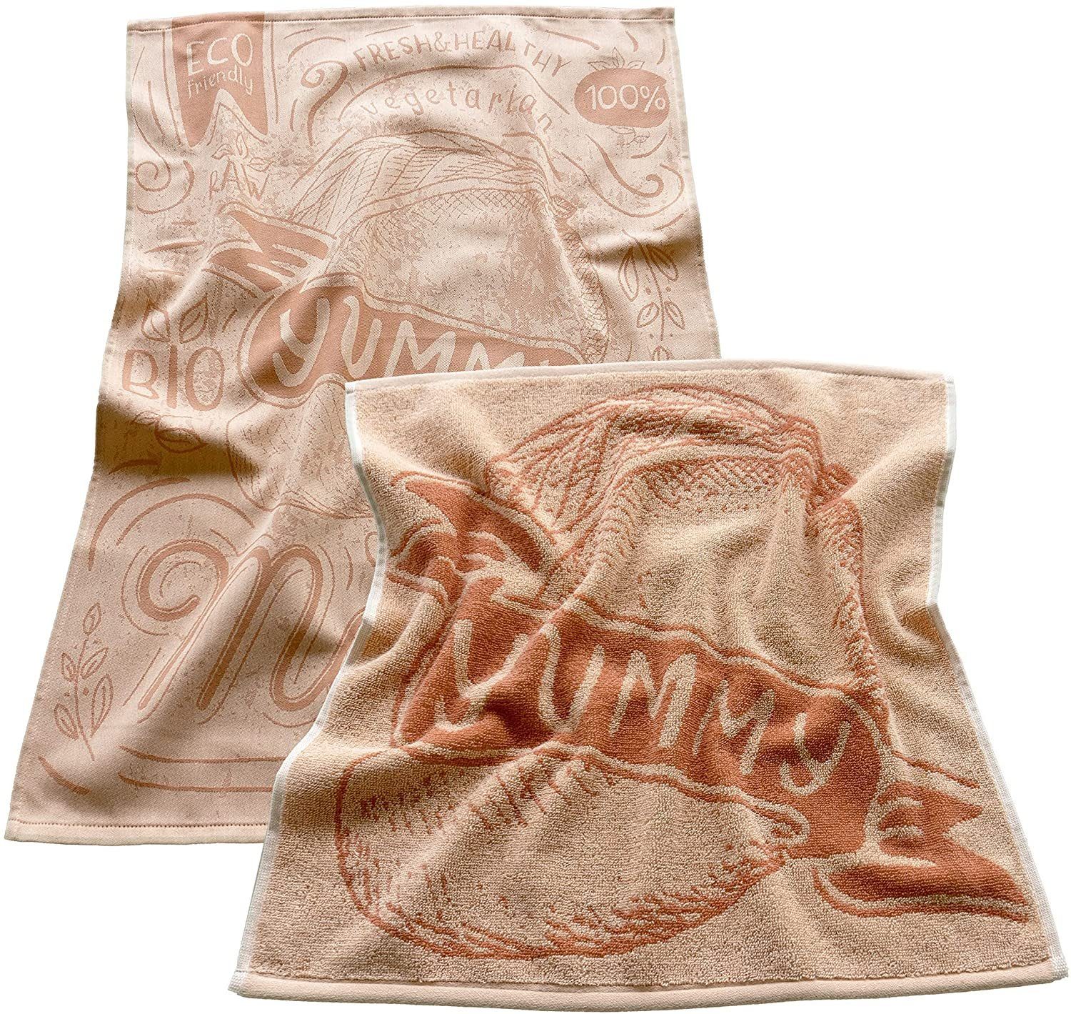 Lashuma Handtuch Set Mango, Frottee (4-St), orangene Abtrockentücher robust 2er 50x70 cm 2er 50x50 cm