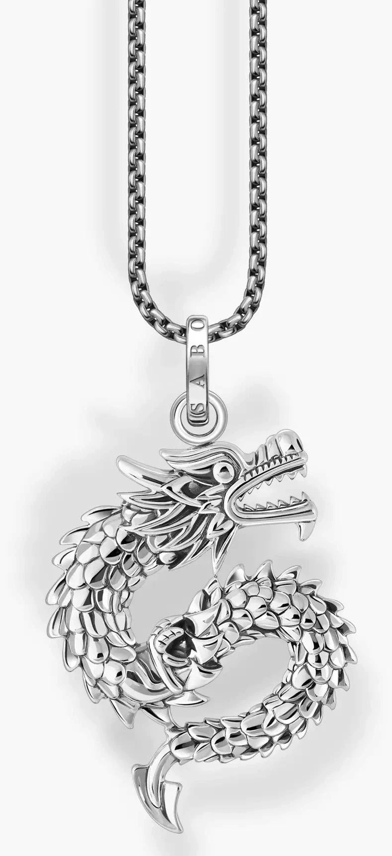 THOMAS SABO Silberkette Kette mit Drachen-Anhänger Silber geschwärzt