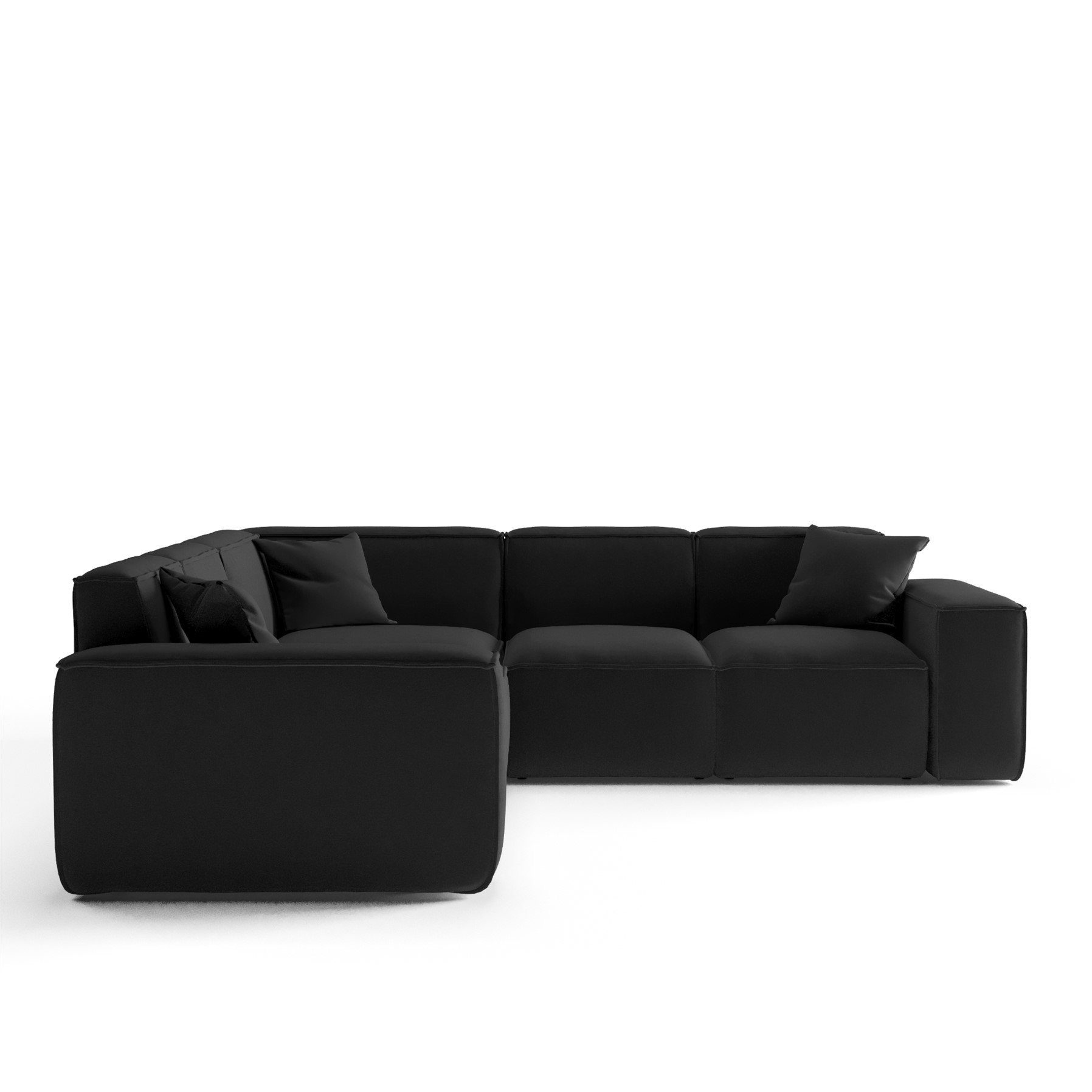 Fun Möbel Ecksofa Ecksofa Designersofa CELES PREMIUM Seite Universal in Stoff, Inkl. 3 Zierkissen