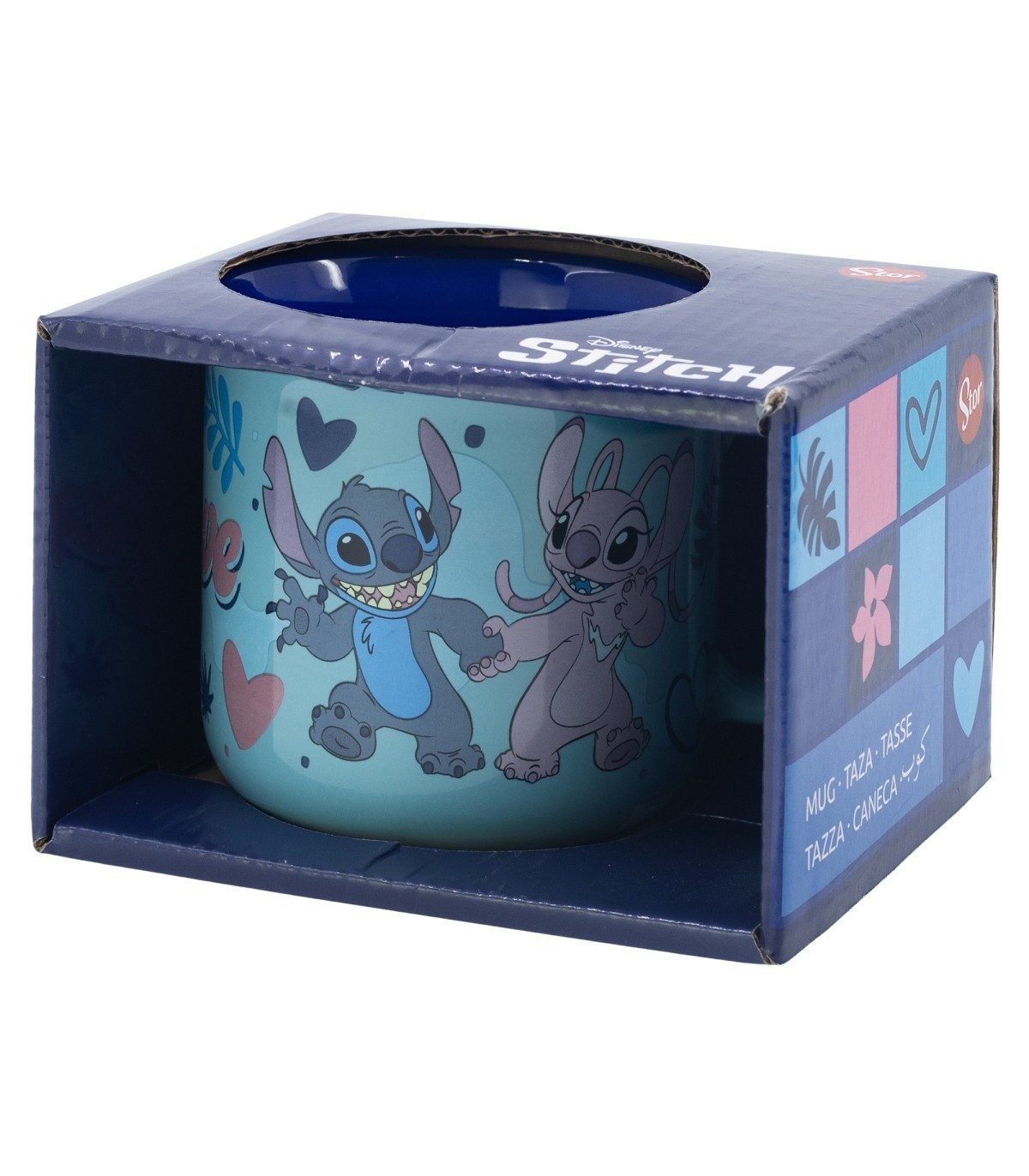 Disney Tasse Stitch Geschenkbox Tasse 355 ml Keramiktasse für Heißgetränke, Keramik