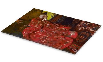 Posterlounge Acrylglasbild Georg-Hendrik Breitner, Der rote Kimono, Orientalisches Flair Malerei