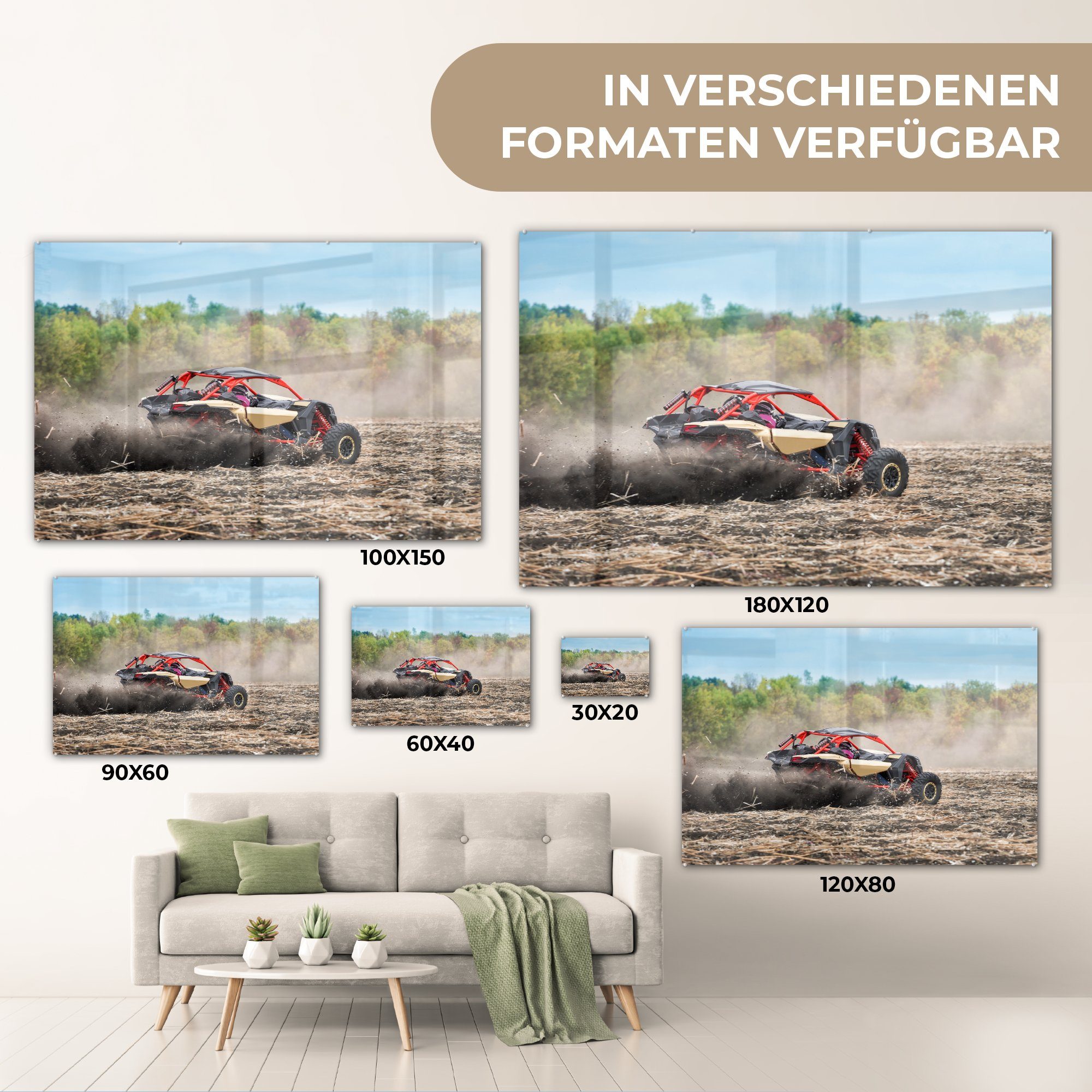 - (1 MuchoWow St), Acrylglasbild - & Wohnzimmer Rennen Sand, Acrylglasbilder Schlafzimmer Quad