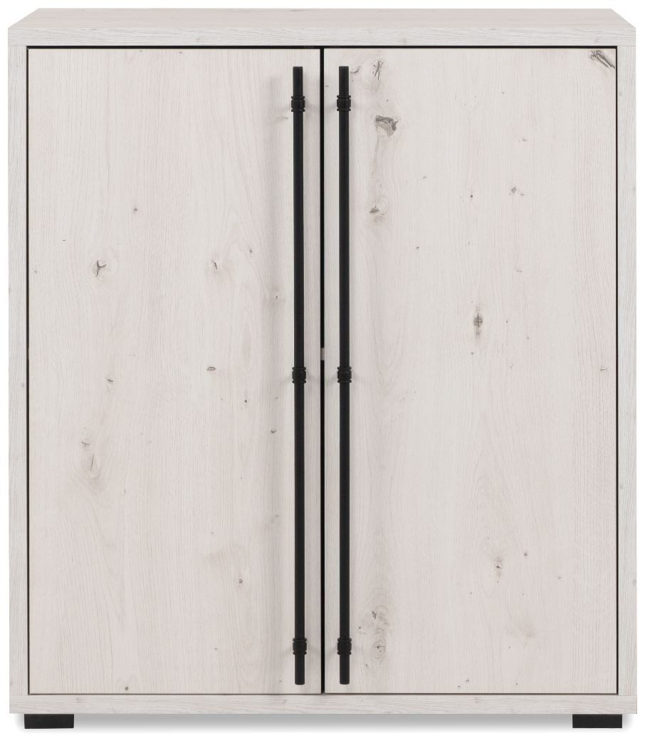 Finori Kommode, Dekor Artisan Oak, weiß, ABS-Kante, Metallgriffe, 75 x 85 x 38,5 cm