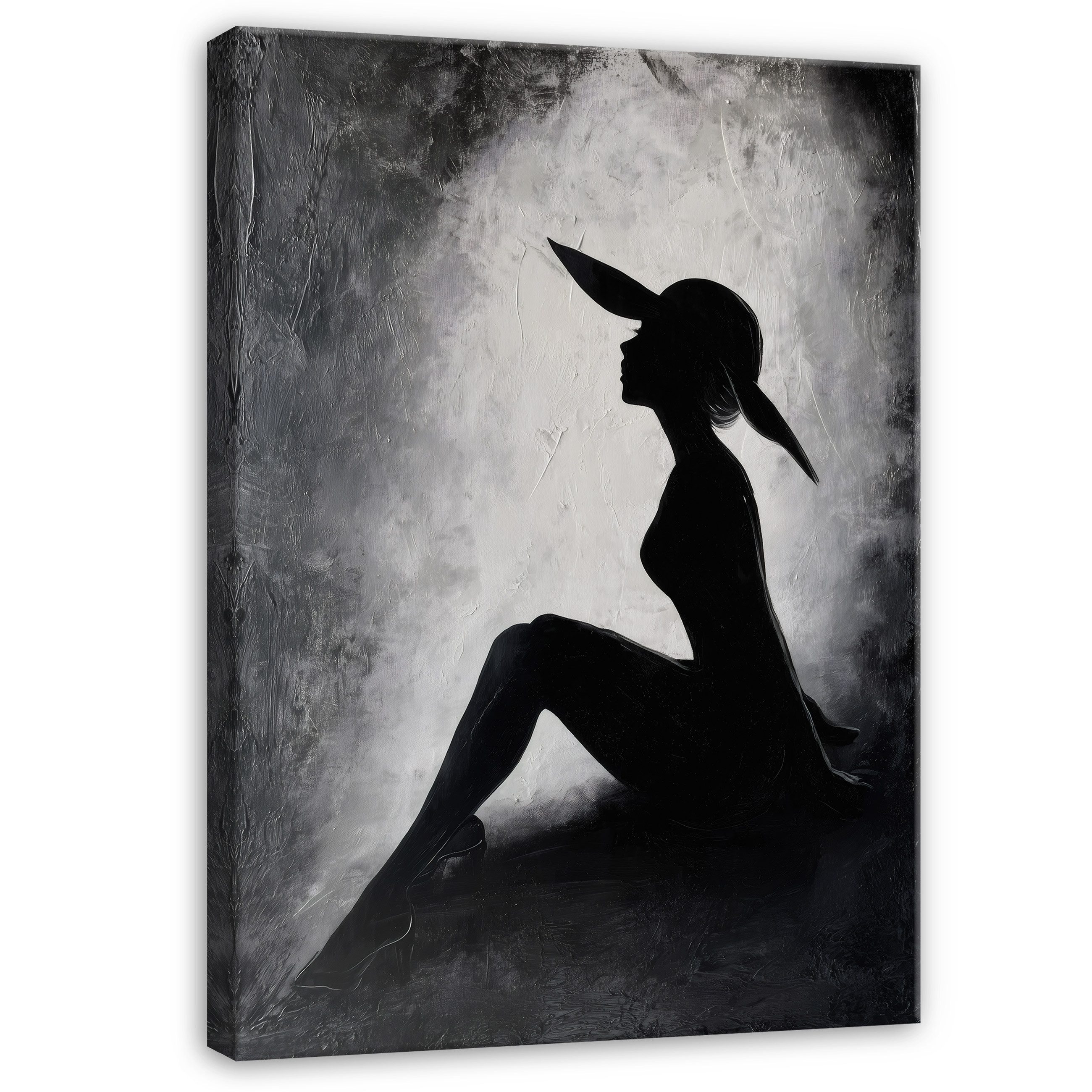 Wallarena Leinwandbild Frau Schwarz Weiß Grau Modern Wandbilder Wand Deko X günstig online kaufen