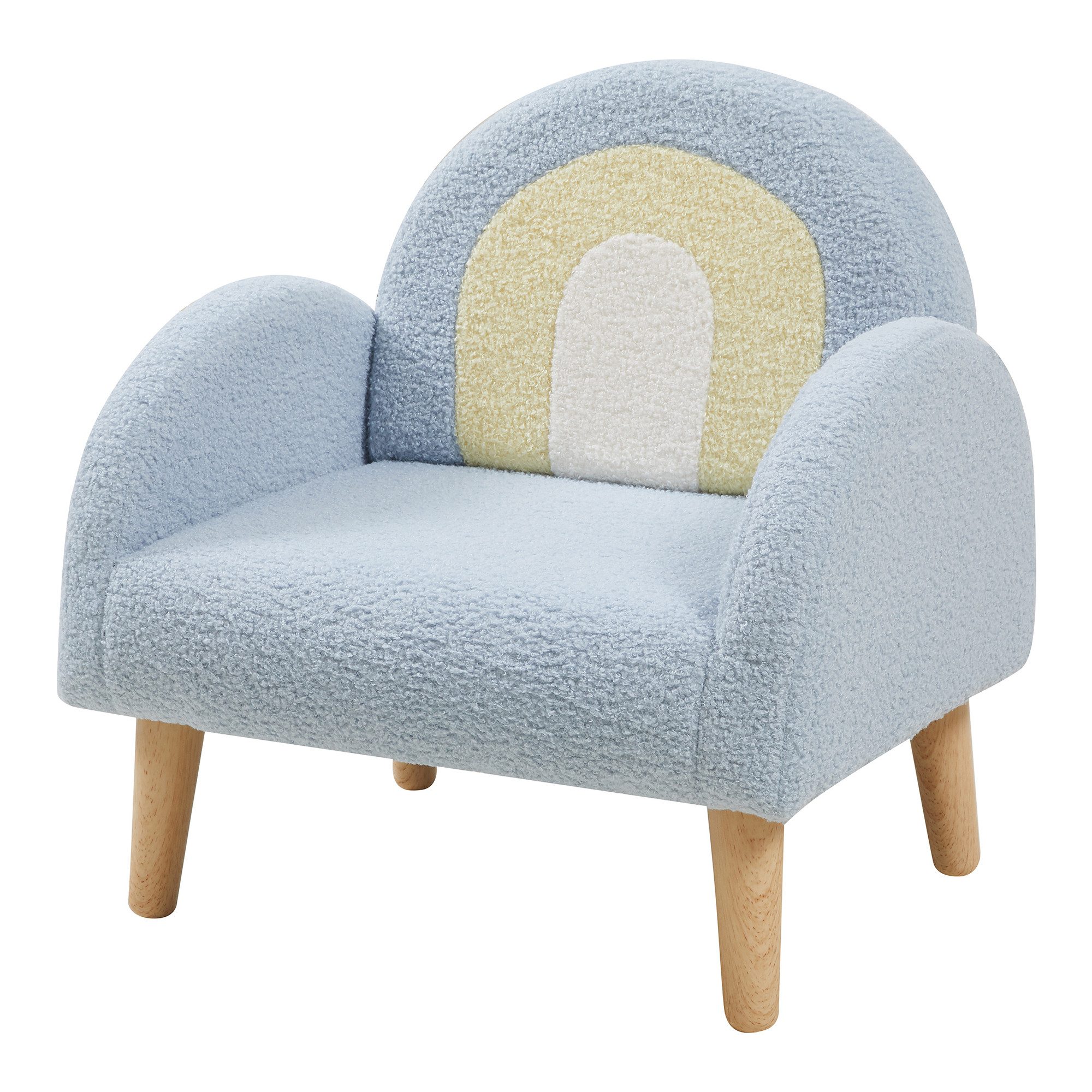 en.casa Kindersessel, »Sorreindi« 50 x 50 x 45 cm Teddystoff Blau günstig online kaufen