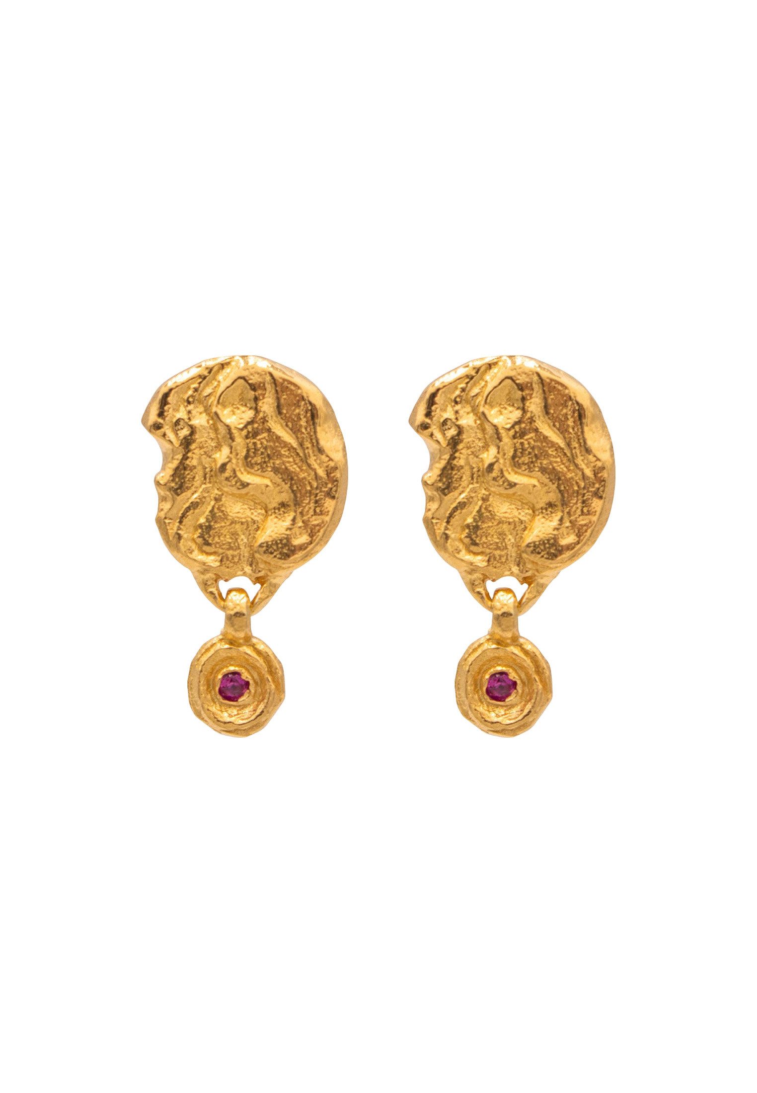 HAZE & GLORY Paar Ohrhänger Rubin Rot - Jamilla Red Ruby 925 Silber günstig online kaufen