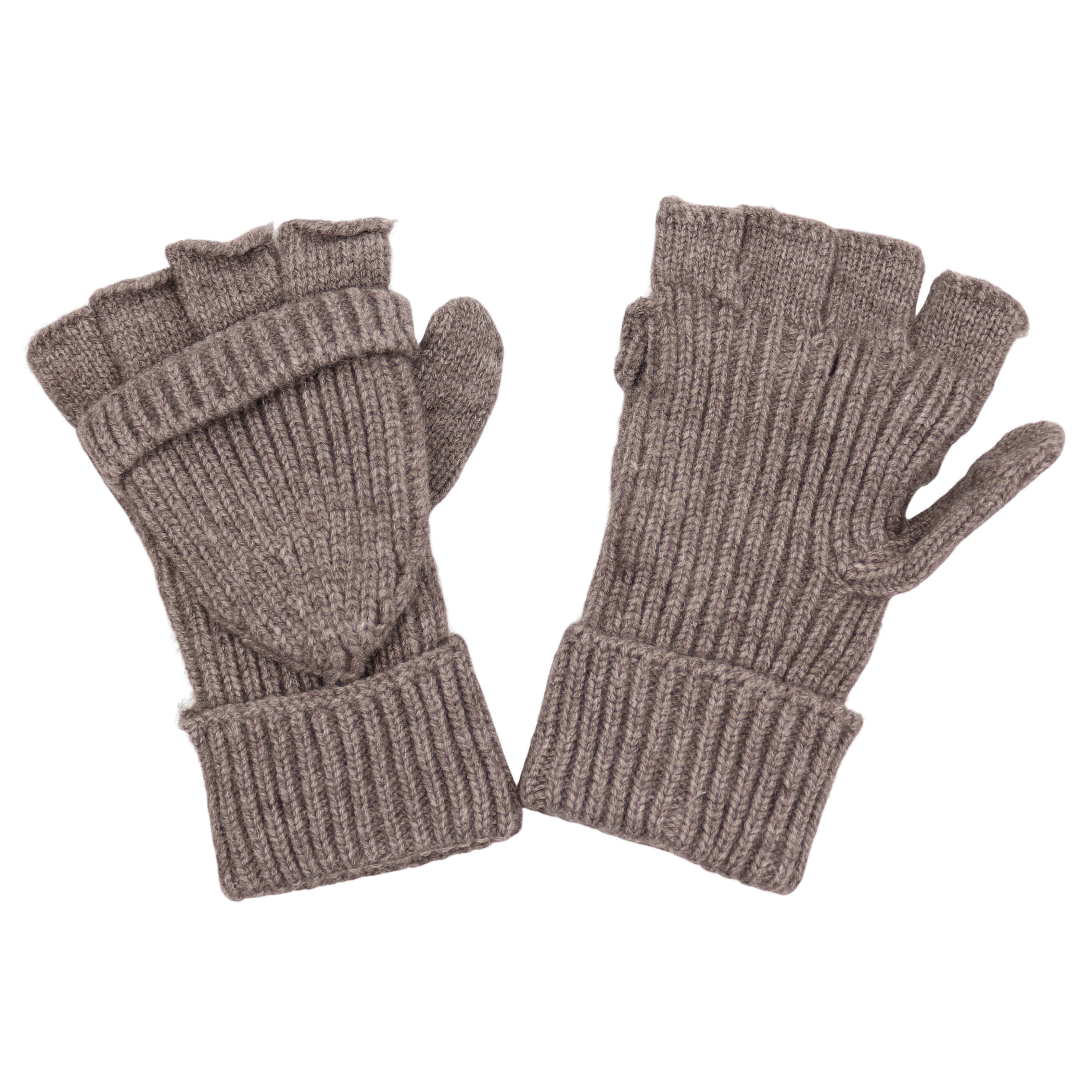 MIRROSI Strickhandschuhe Damen Рукавички 2 in 1,Praktisches Klapp-Design mit Knopf (Einheitsgröße für Erwachsene) wahlweise fingerlos oder als Fausthandschuh tragbar
